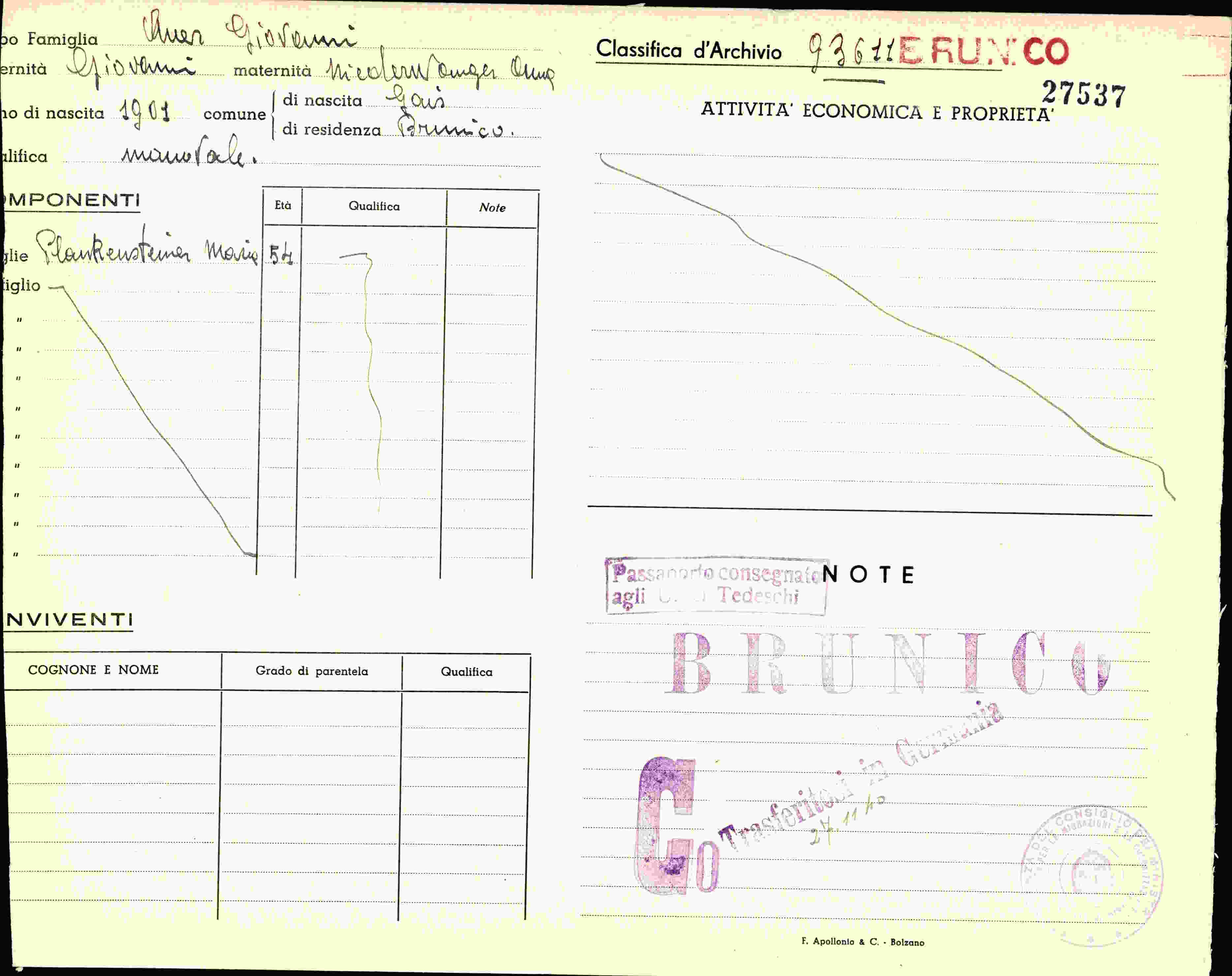 Vorderseite des Dokuments