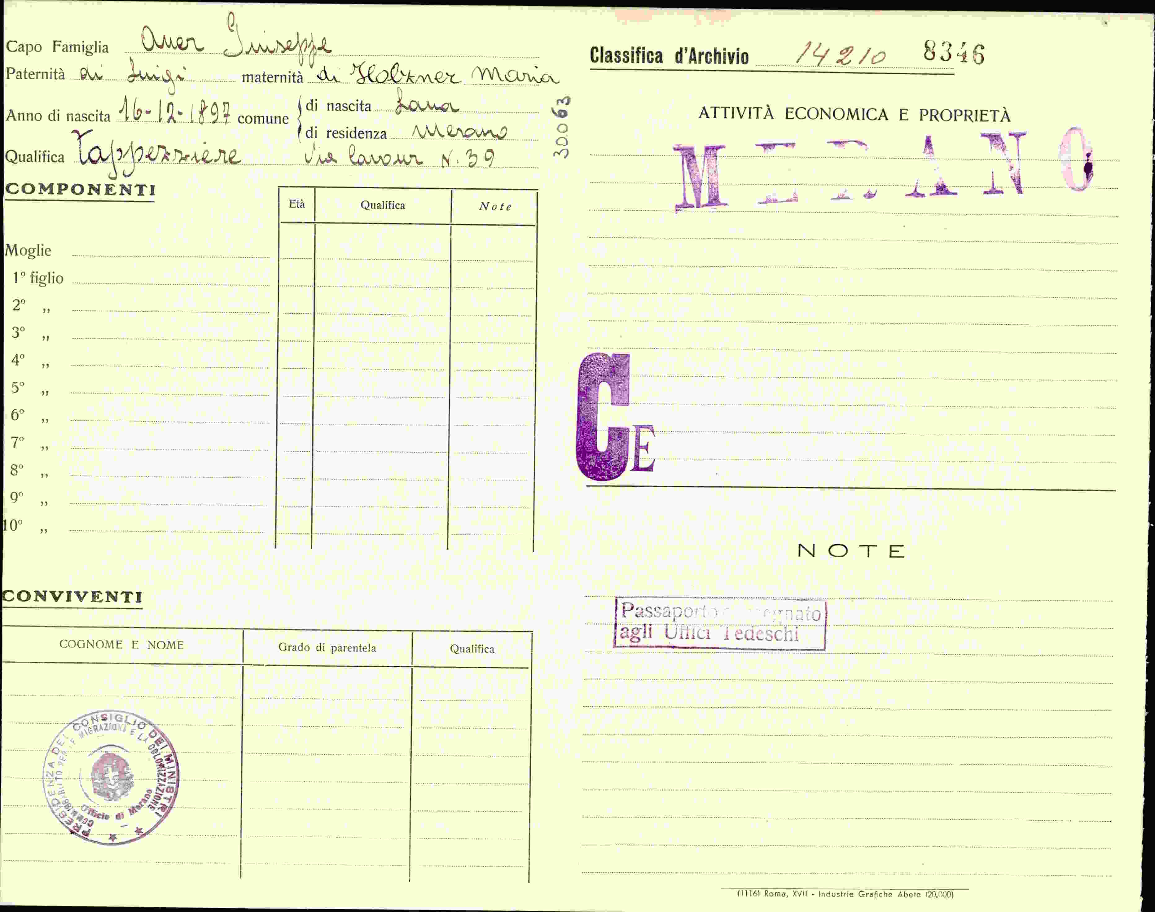 Vorderseite des Dokuments