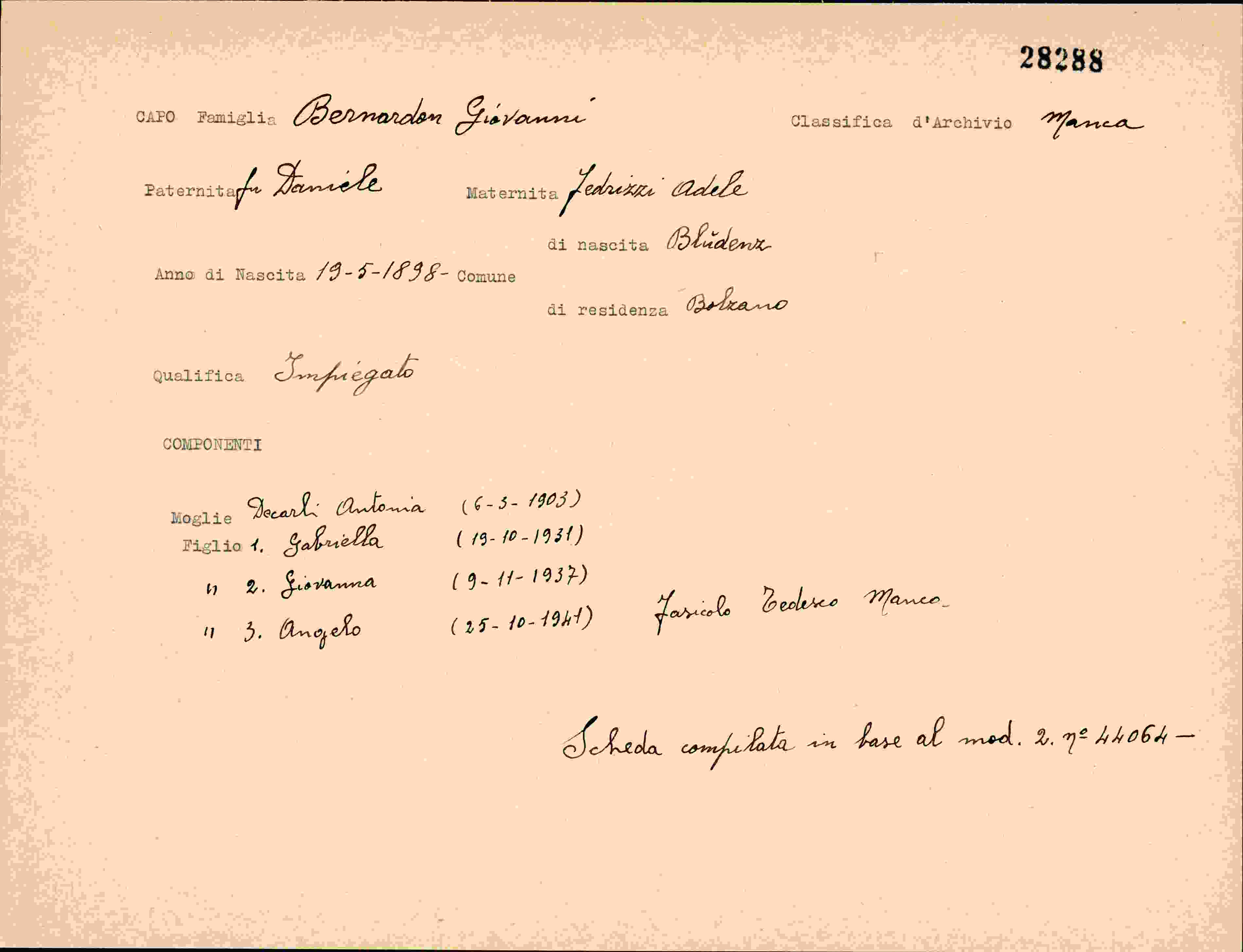 Vorderseite des Dokuments