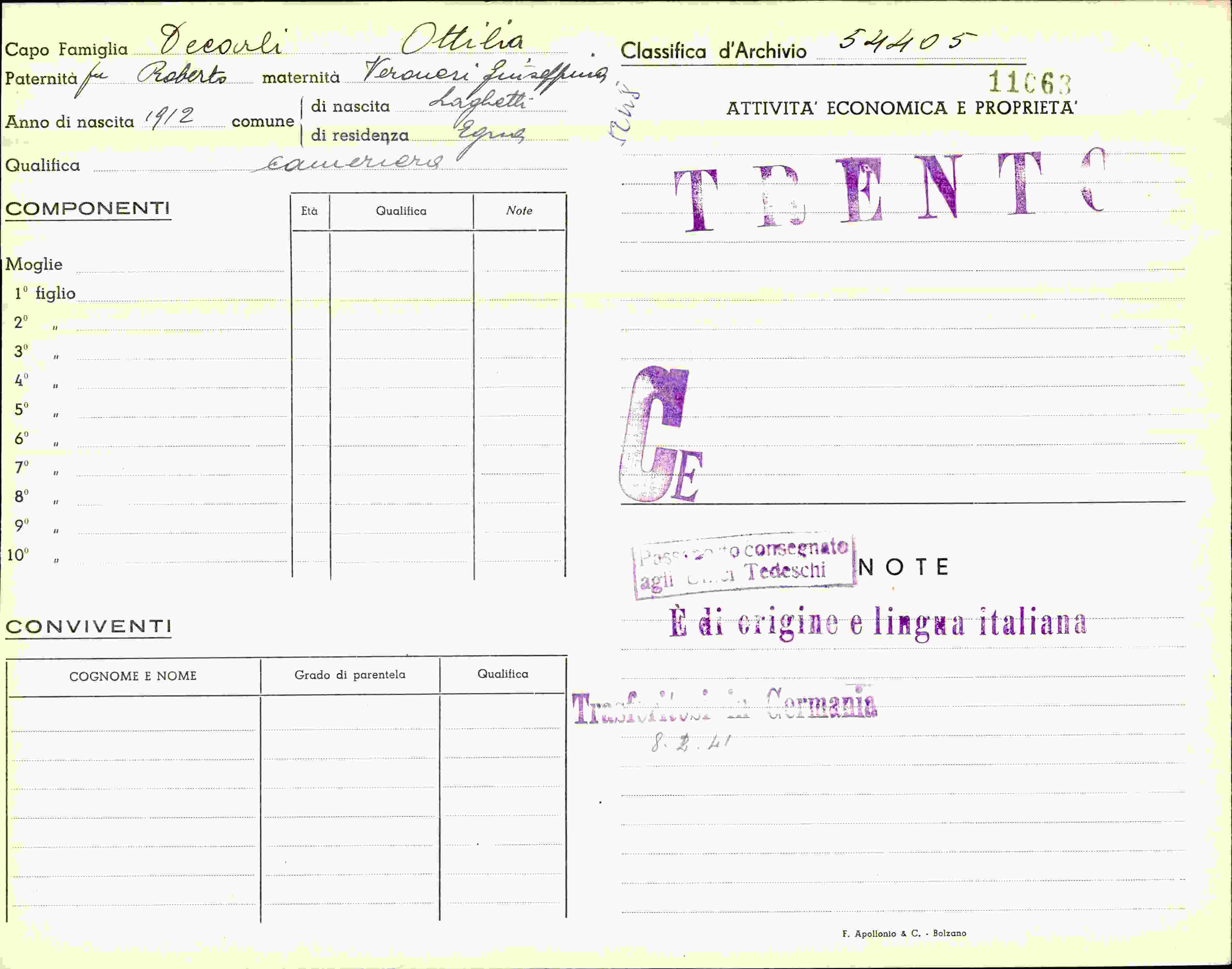 Vorderseite des Dokuments
