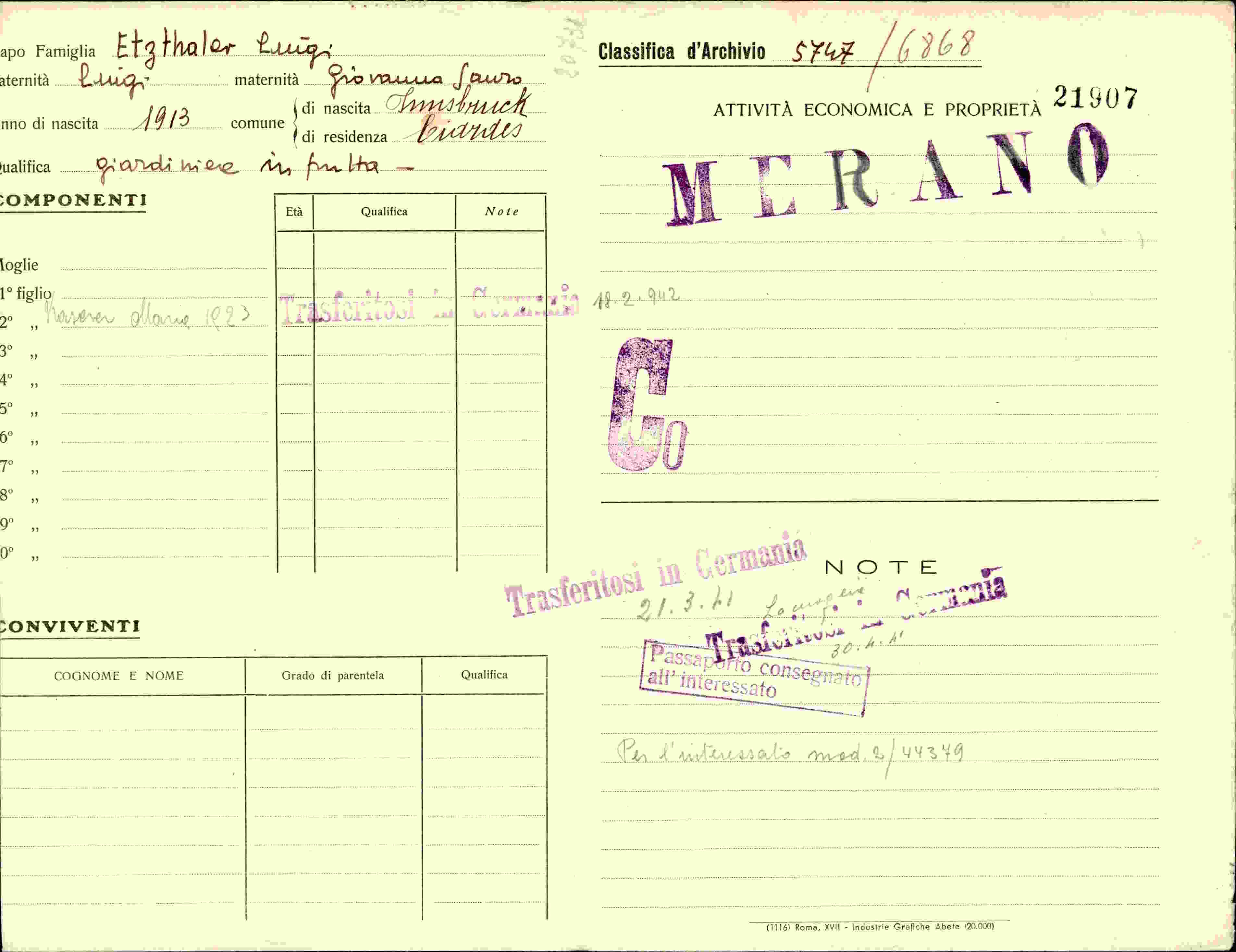 Vorderseite des Dokuments