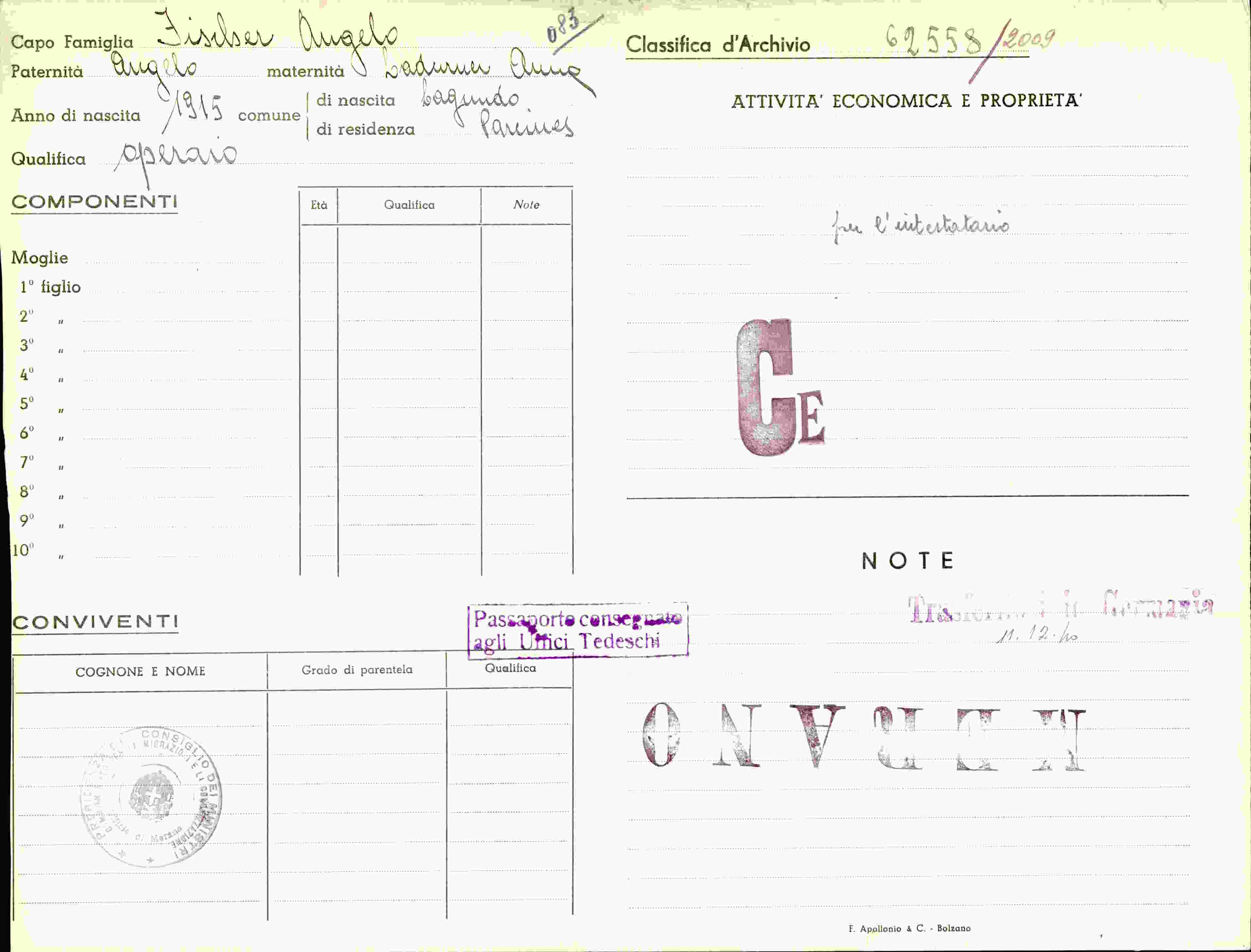 Vorderseite des Dokuments