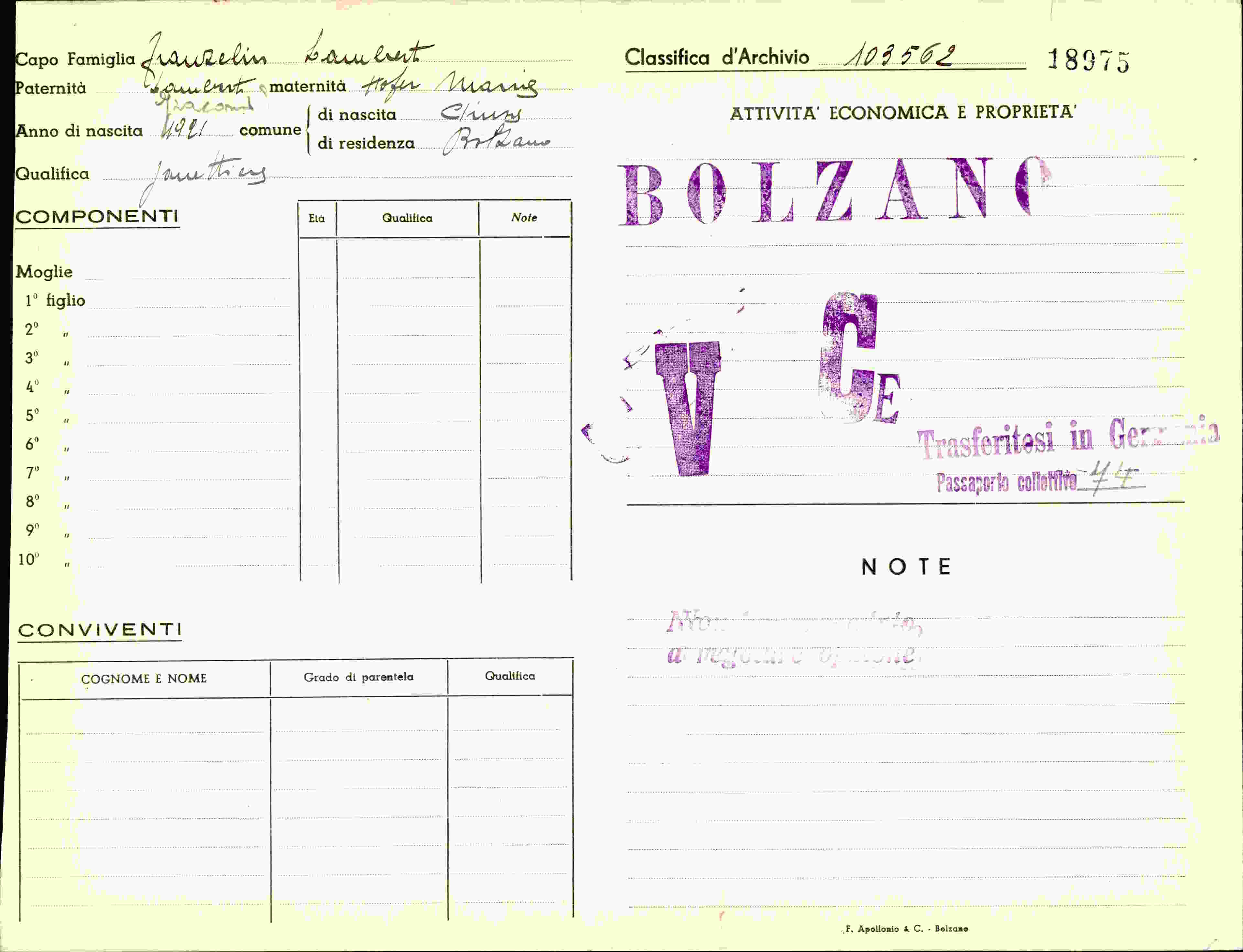 Dokument für Franzelin