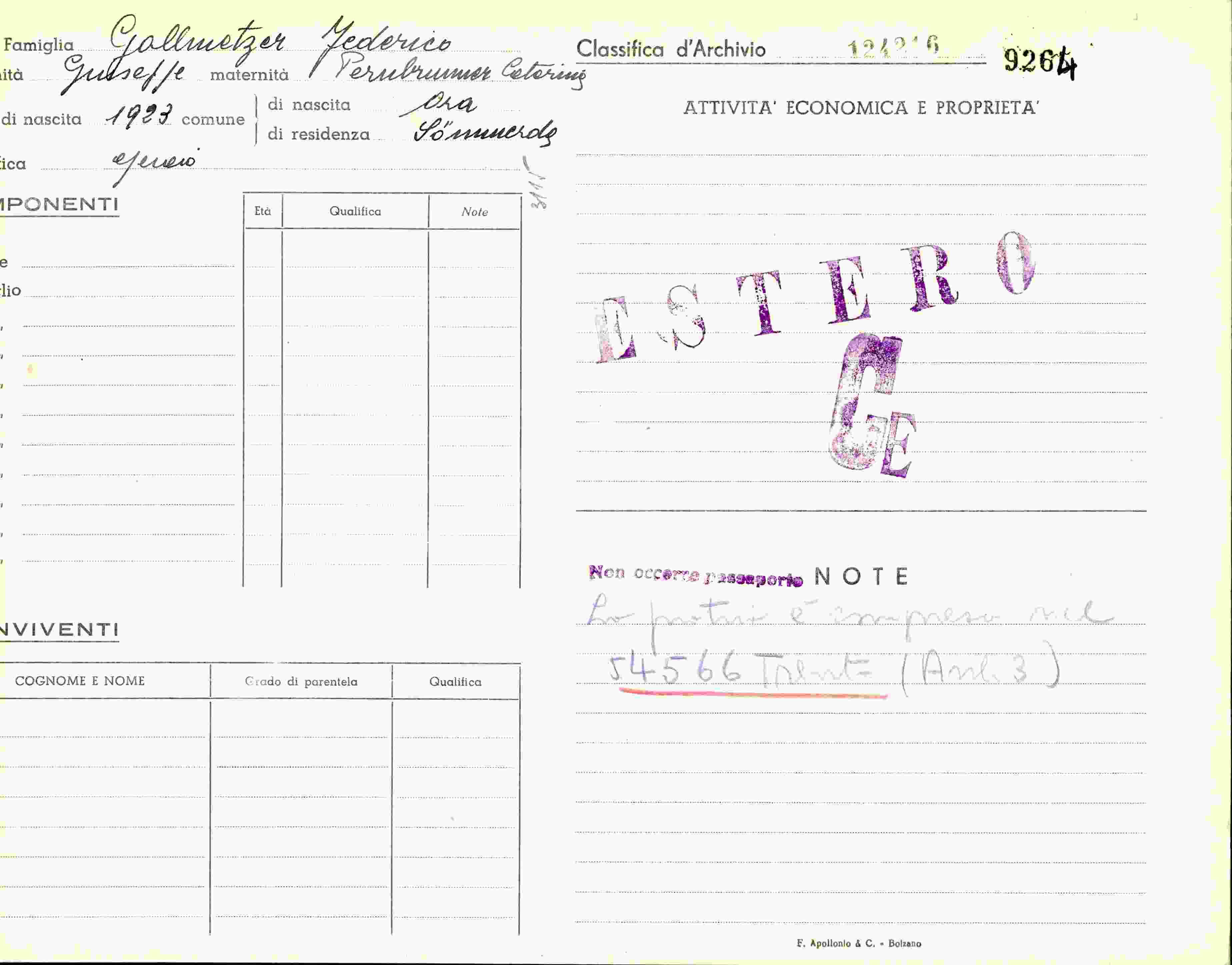 Vorderseite des Dokuments