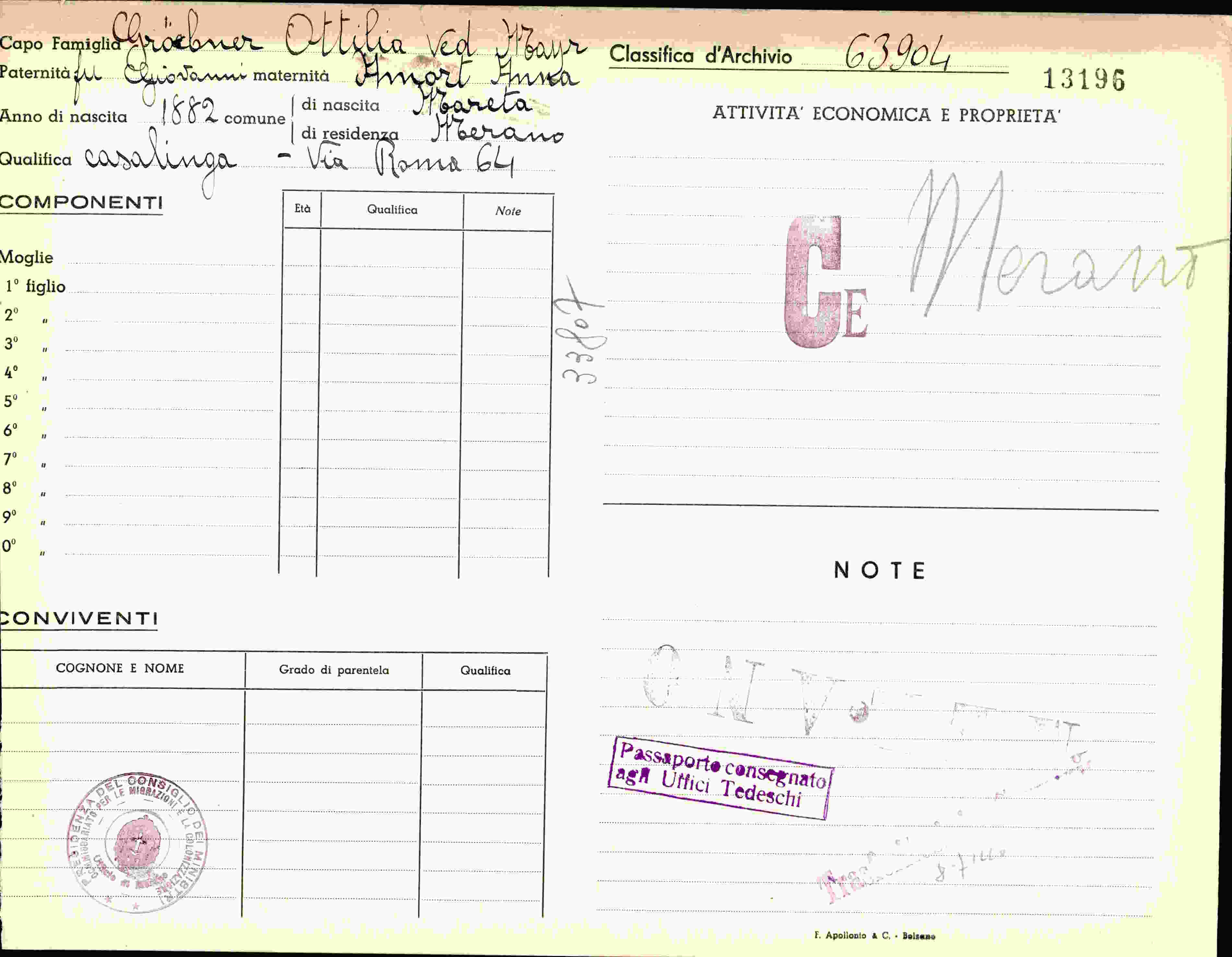 Vorderseite des Dokuments