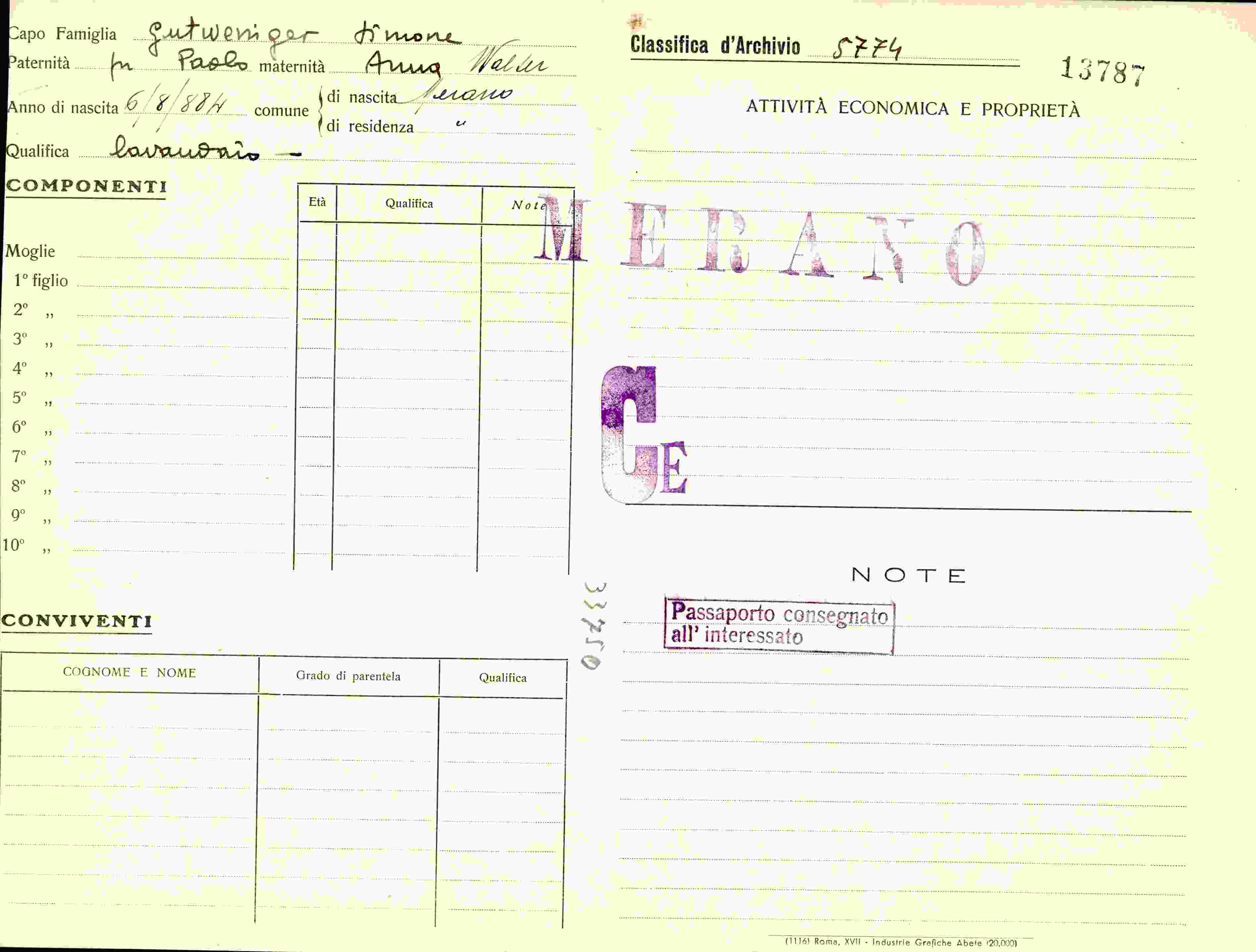 Vorderseite des Dokuments
