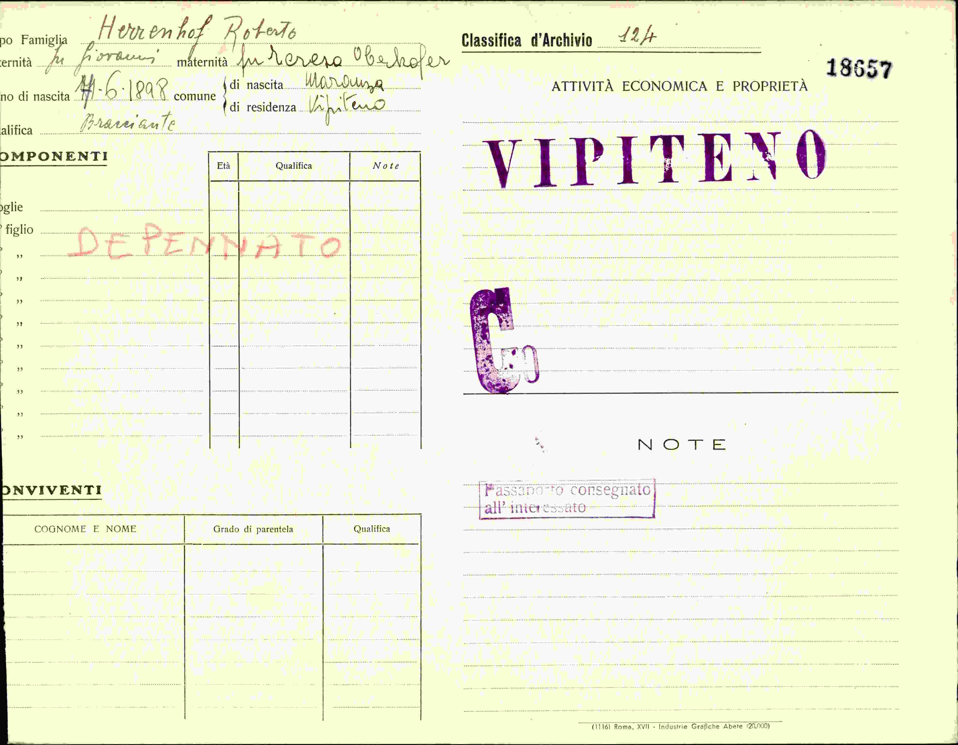 Vorderseite des Dokuments