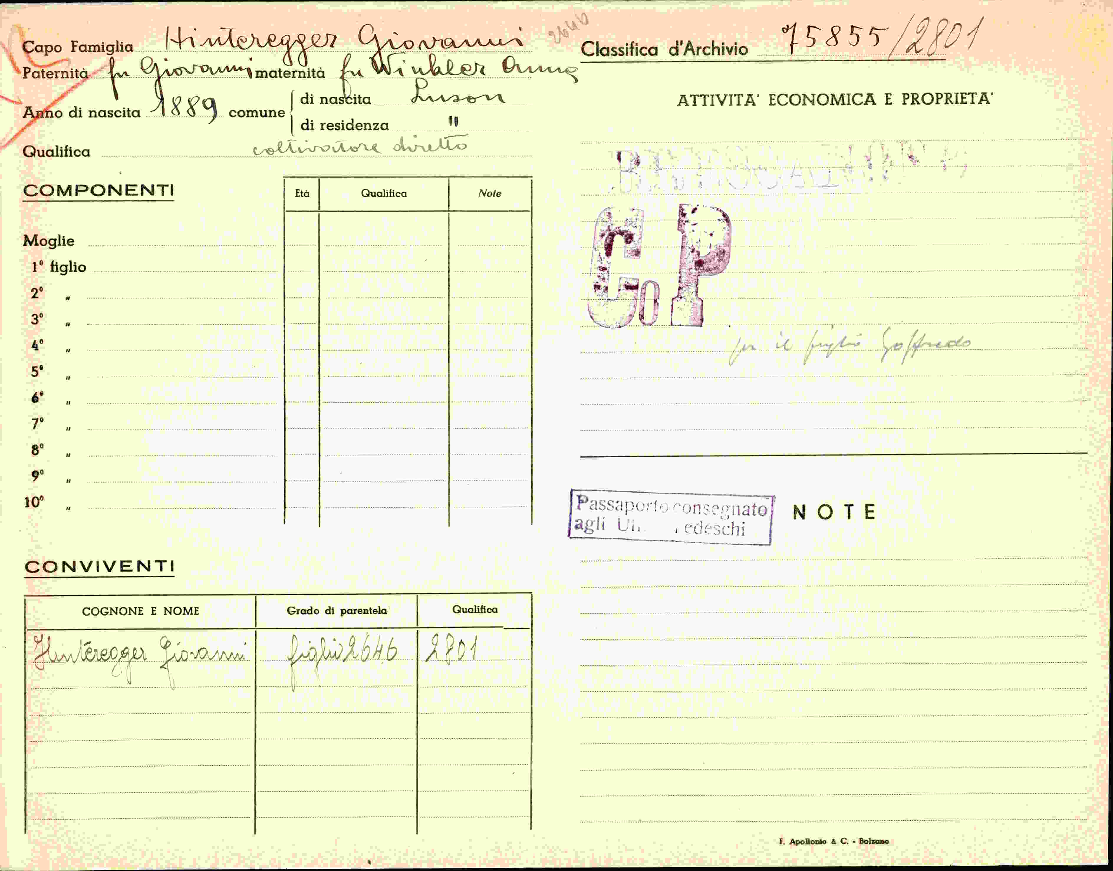 Vorderseite des Dokuments