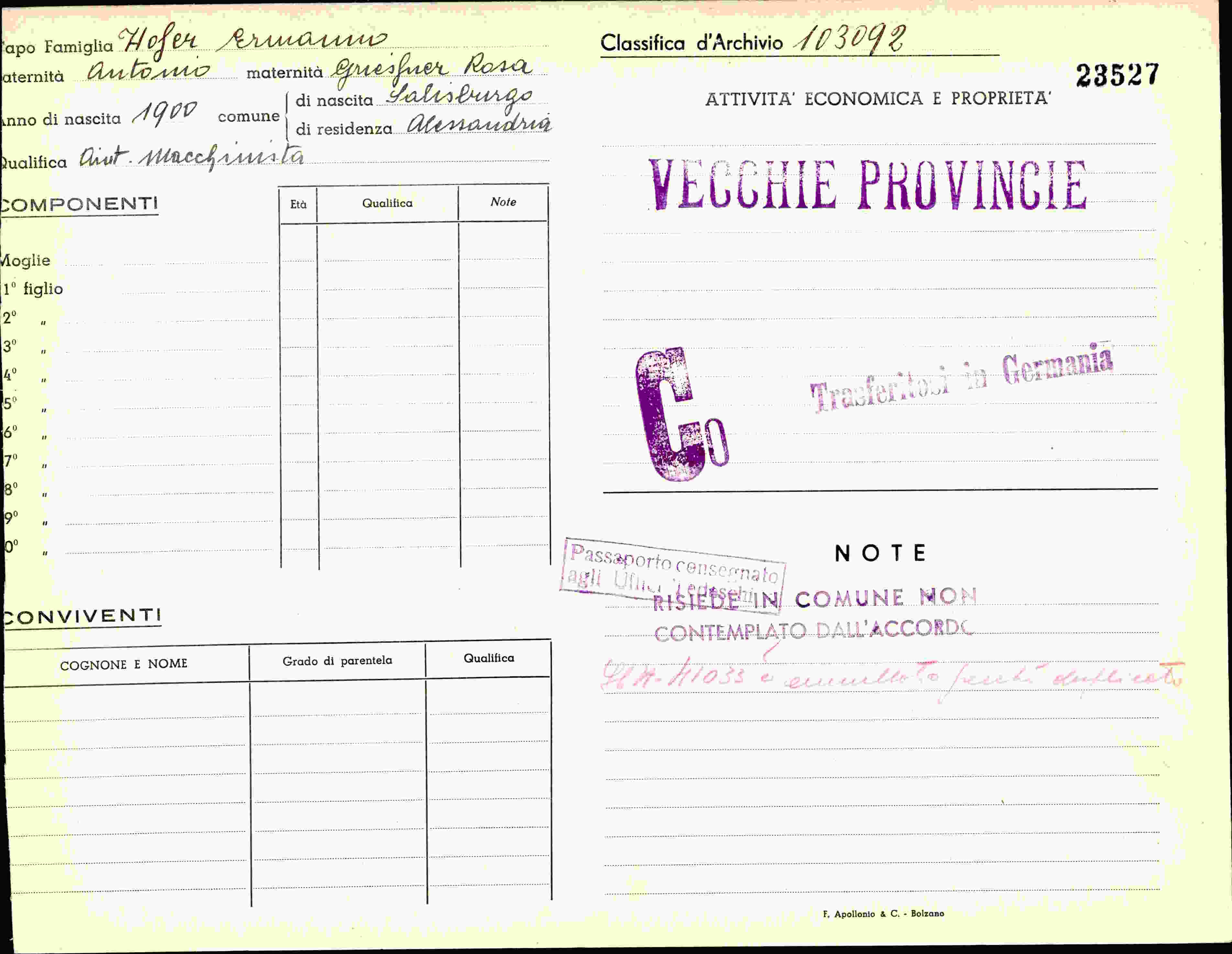 Vorderseite des Dokuments