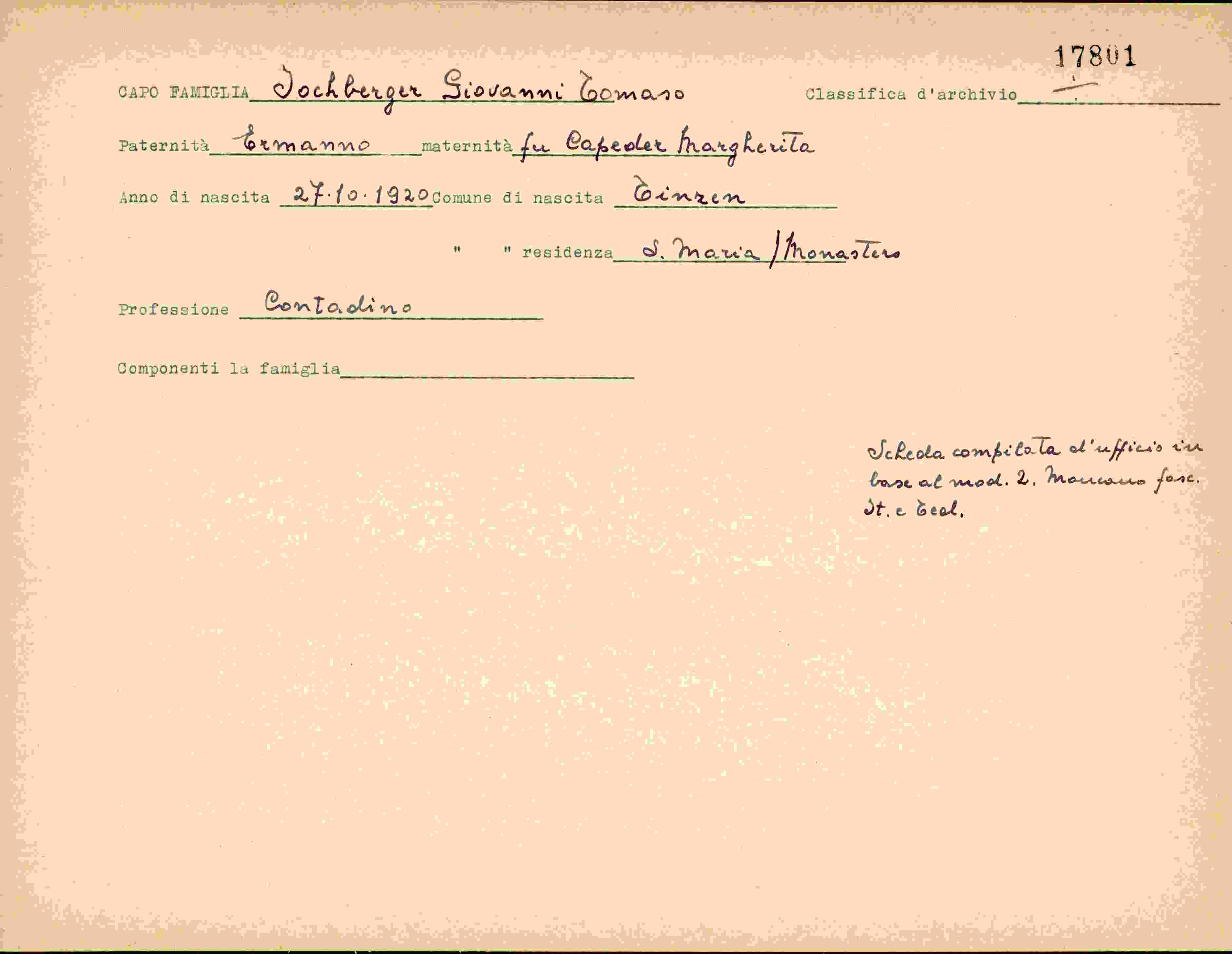 Dokument für Jochberger Giovanni
