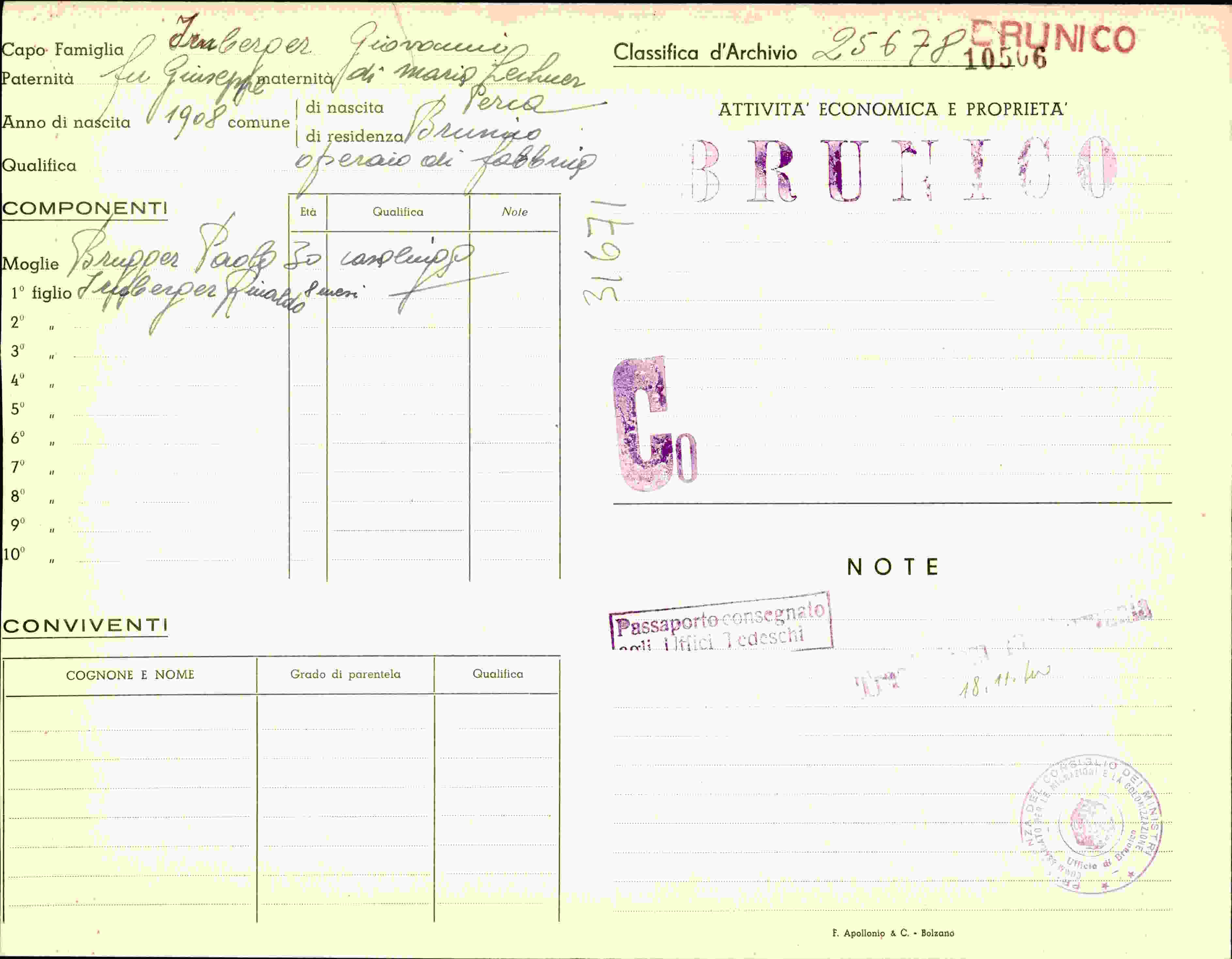 Dokument für Irnberger Giovanni