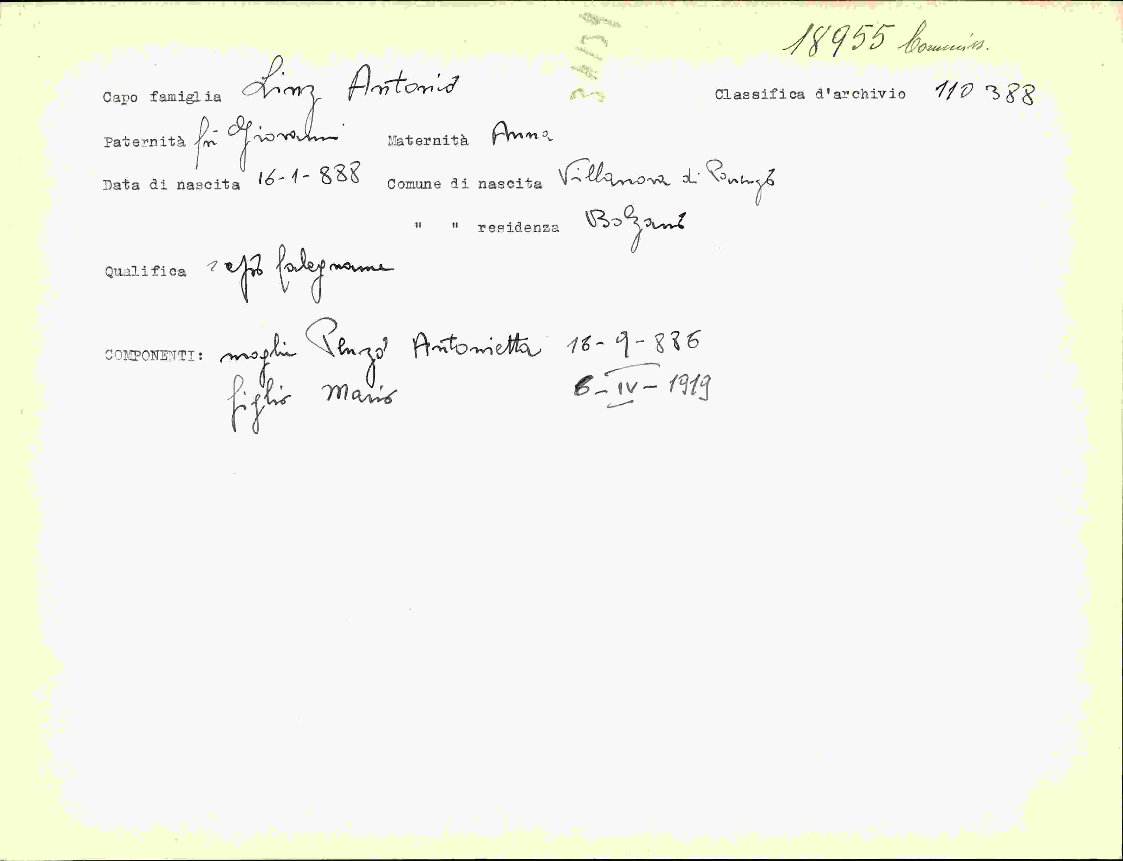 Vorderseite des Dokuments