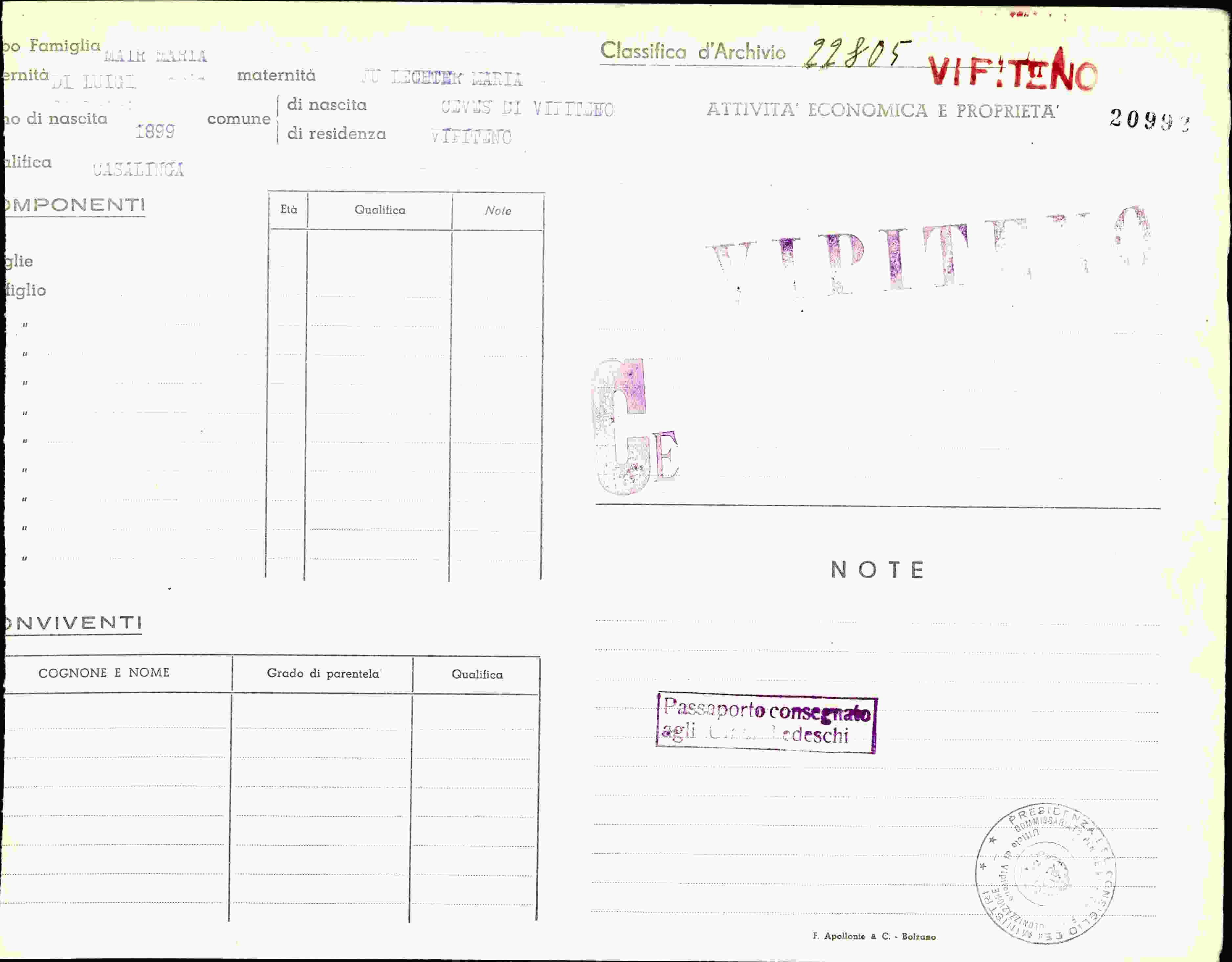 Vorderseite des Dokuments