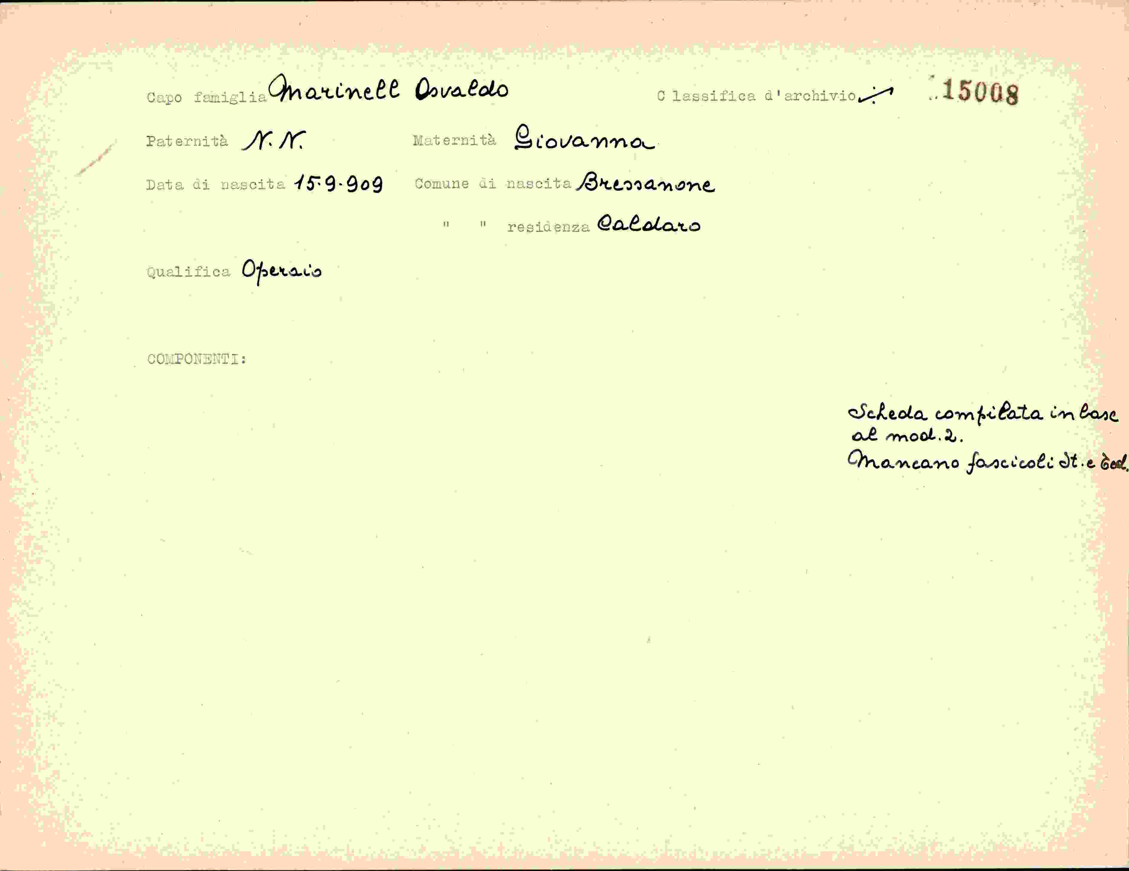 Vorderseite des Dokuments