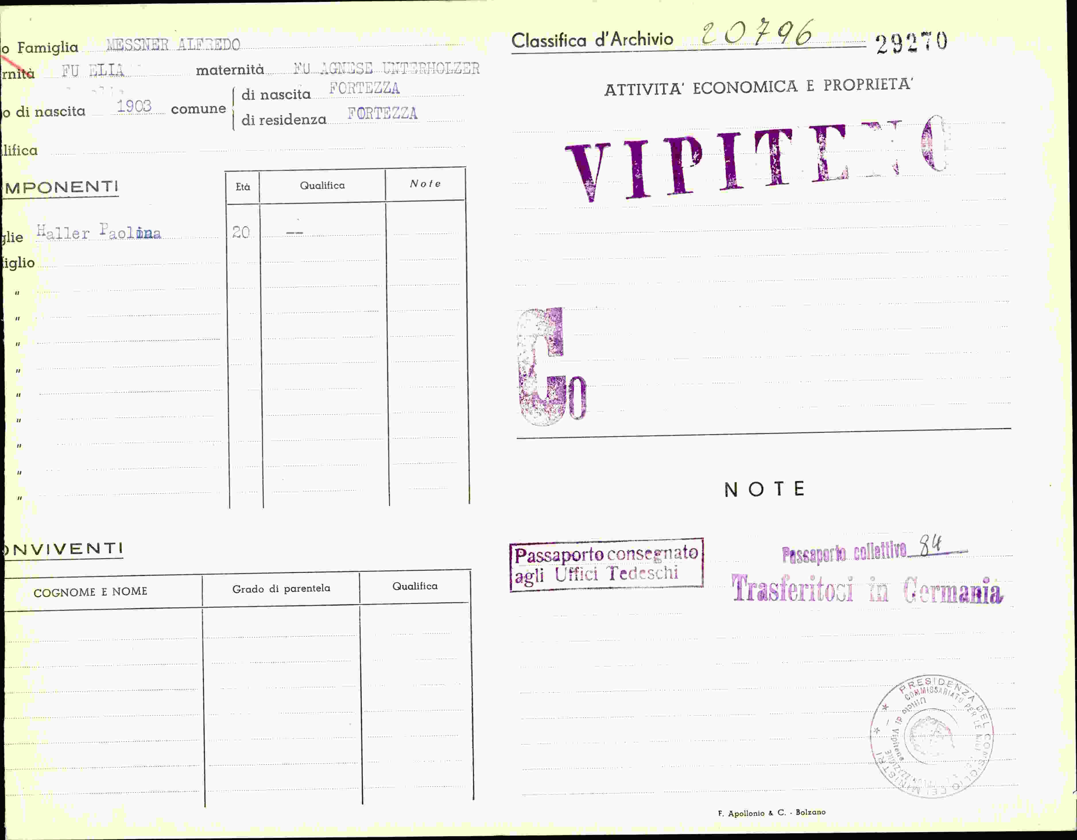 Vorderseite des Dokuments