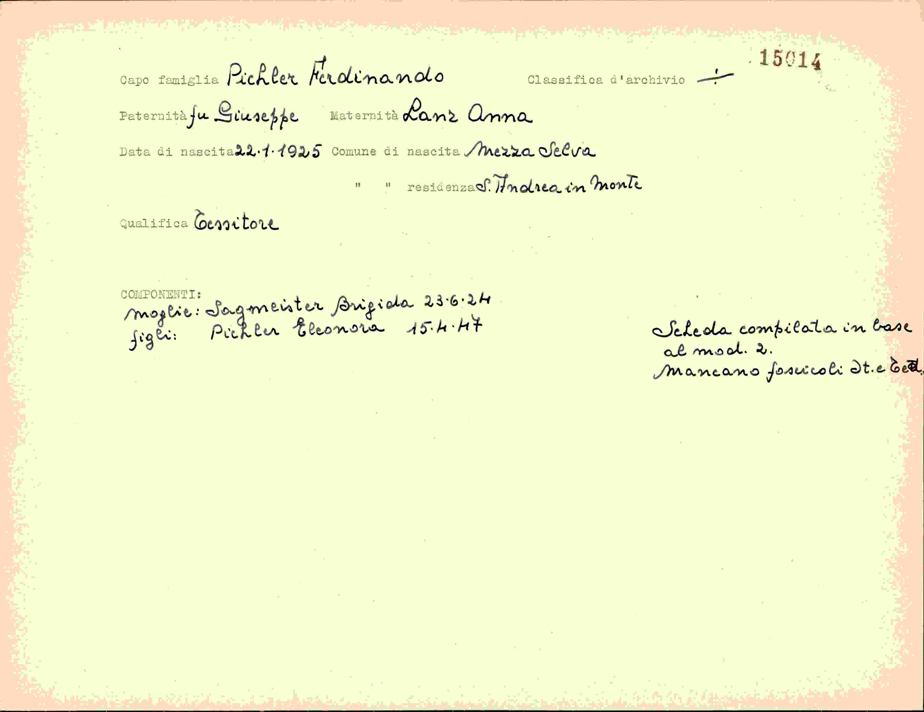 Vorderseite des Dokuments