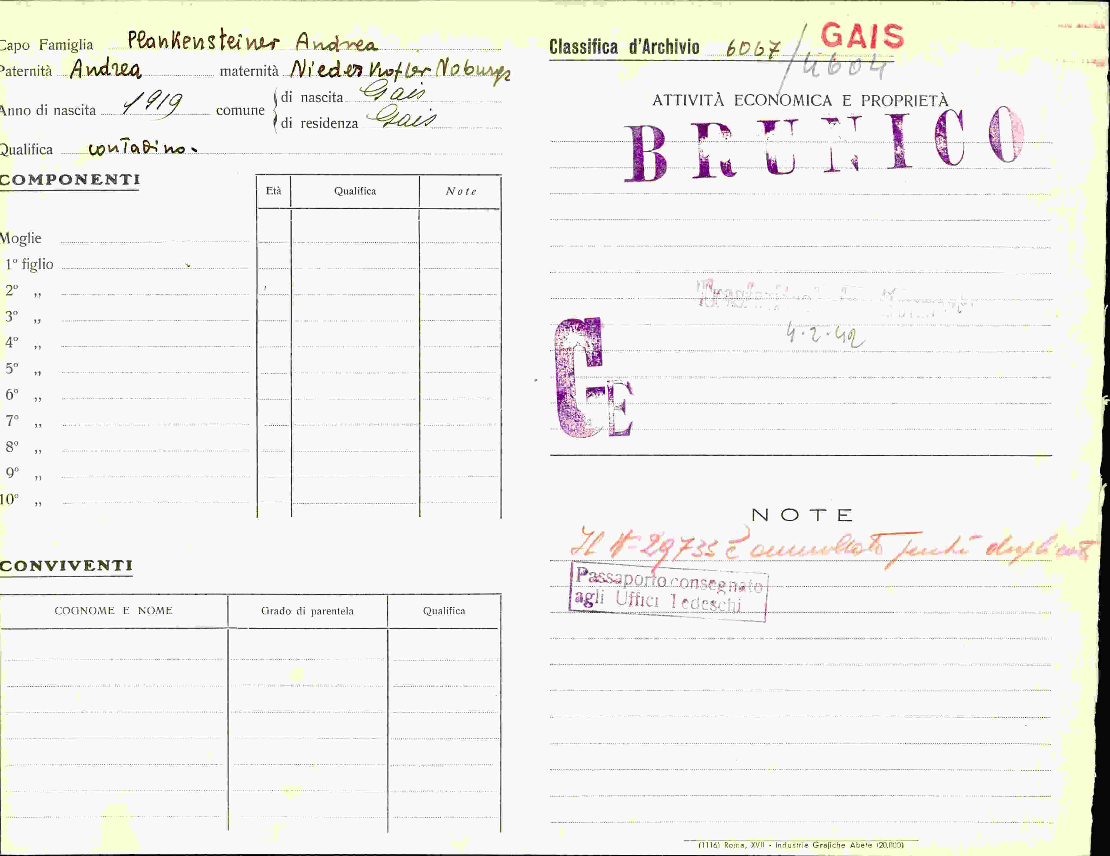 Vorderseite des Dokuments