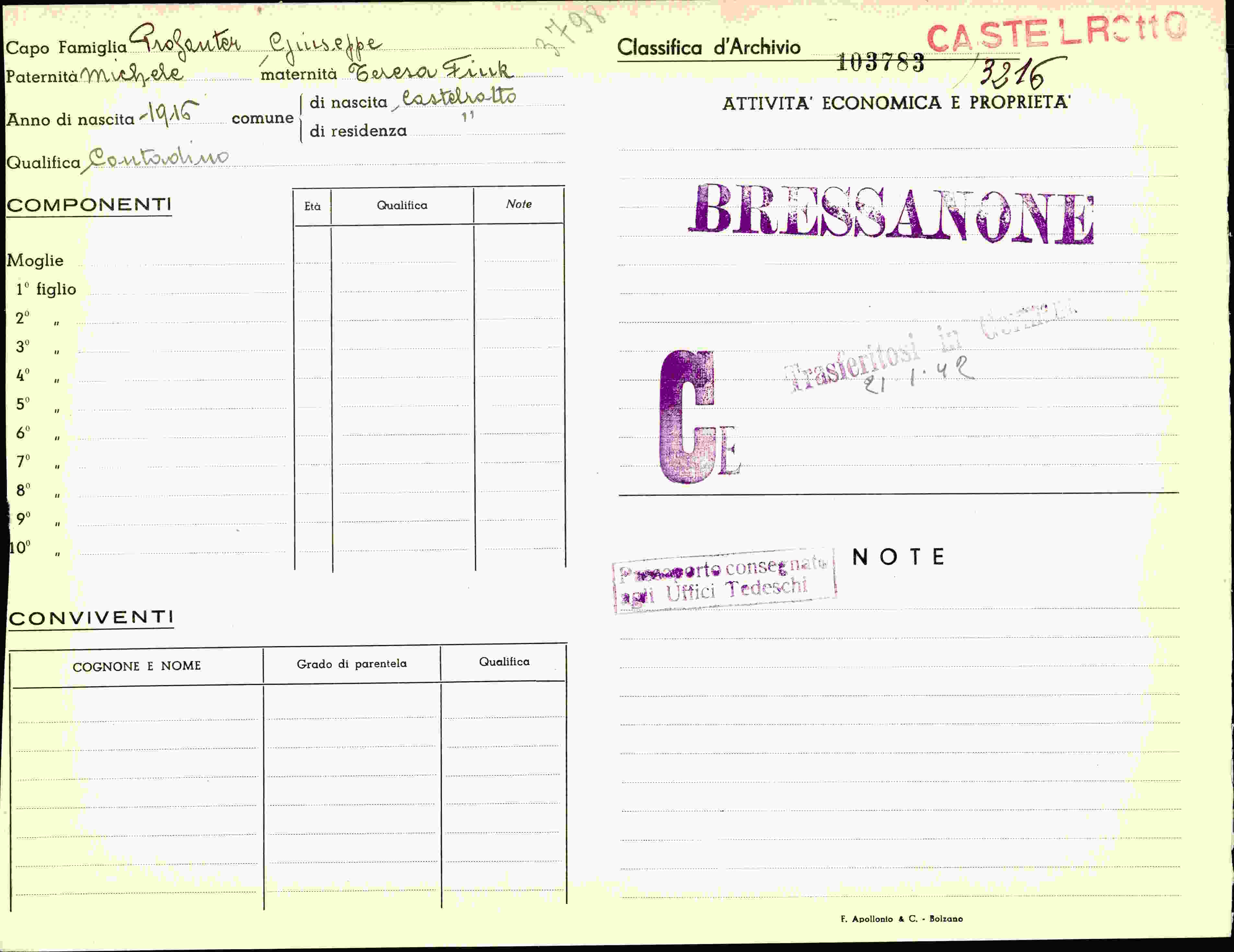 Vorderseite des Dokuments