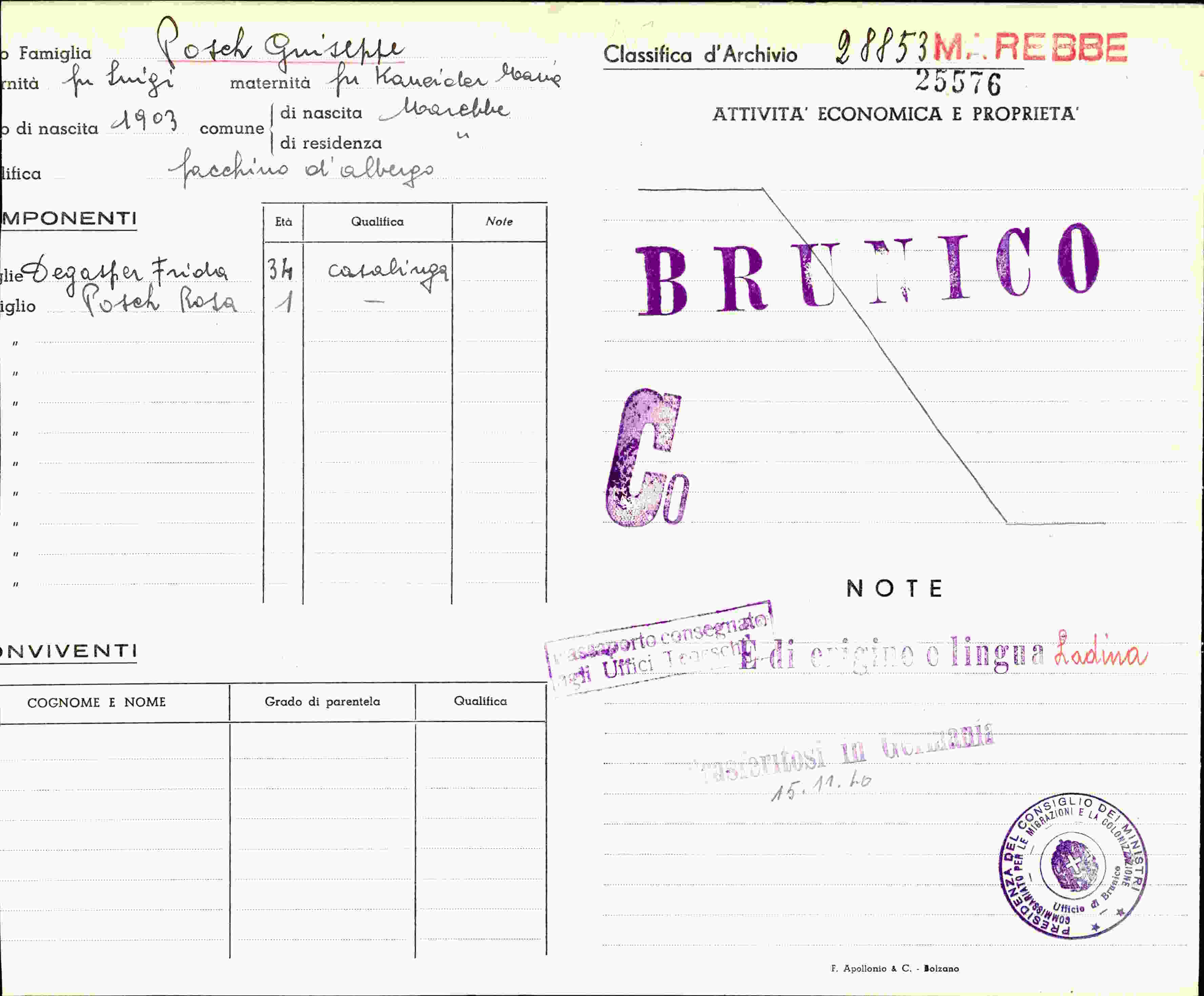 Vorderseite des Dokuments
