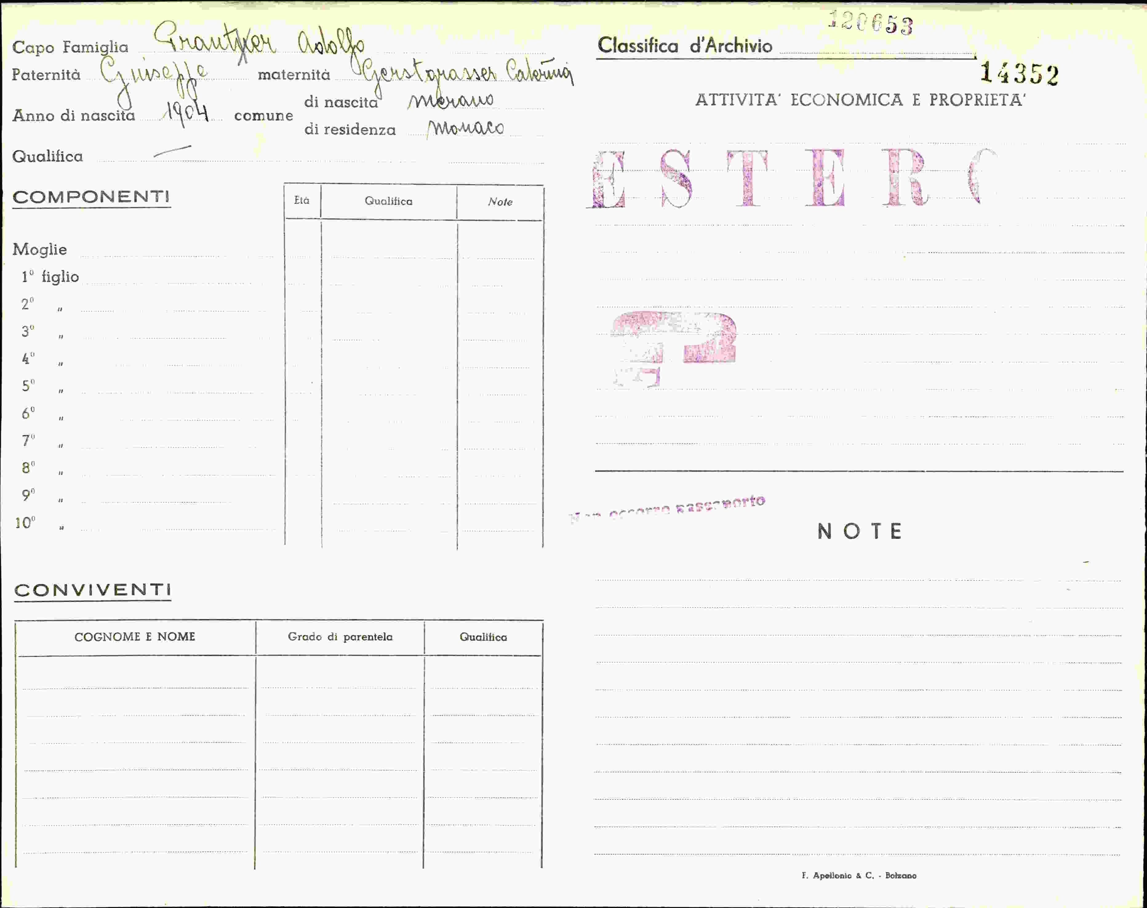 Vorderseite des Dokuments