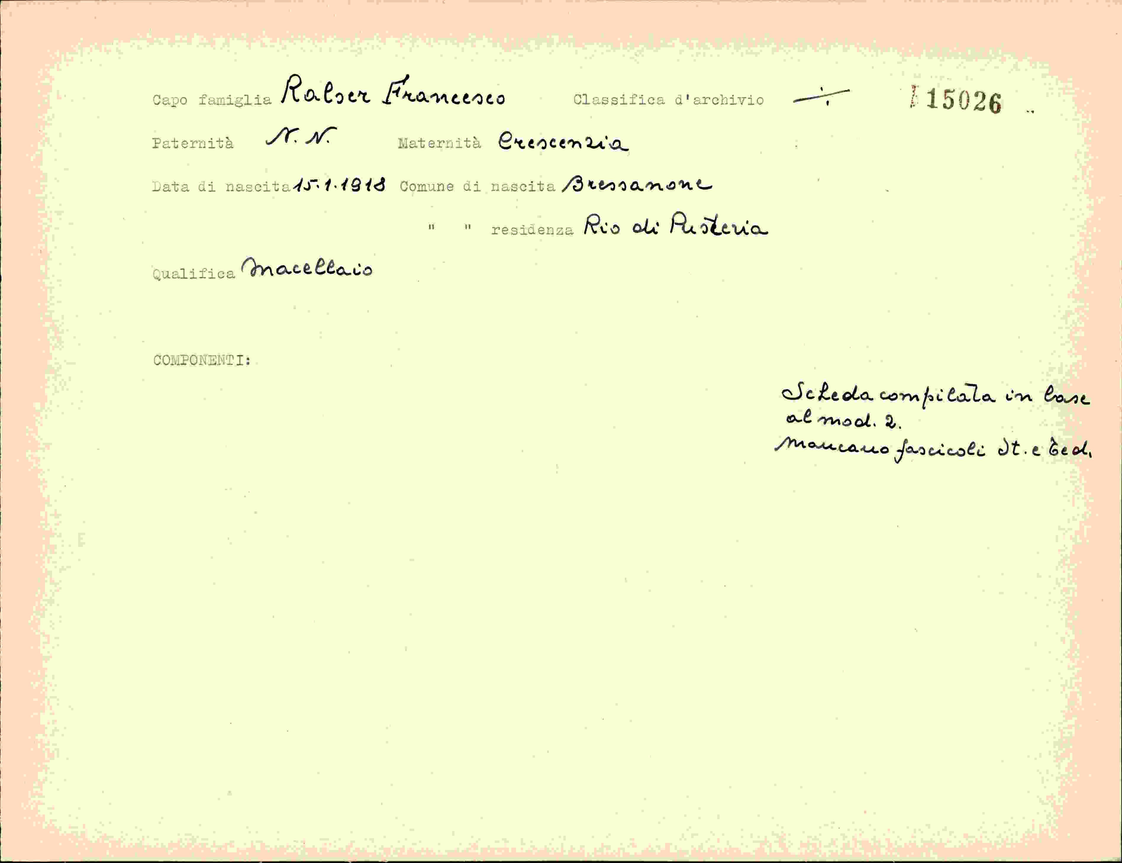 Vorderseite des Dokuments