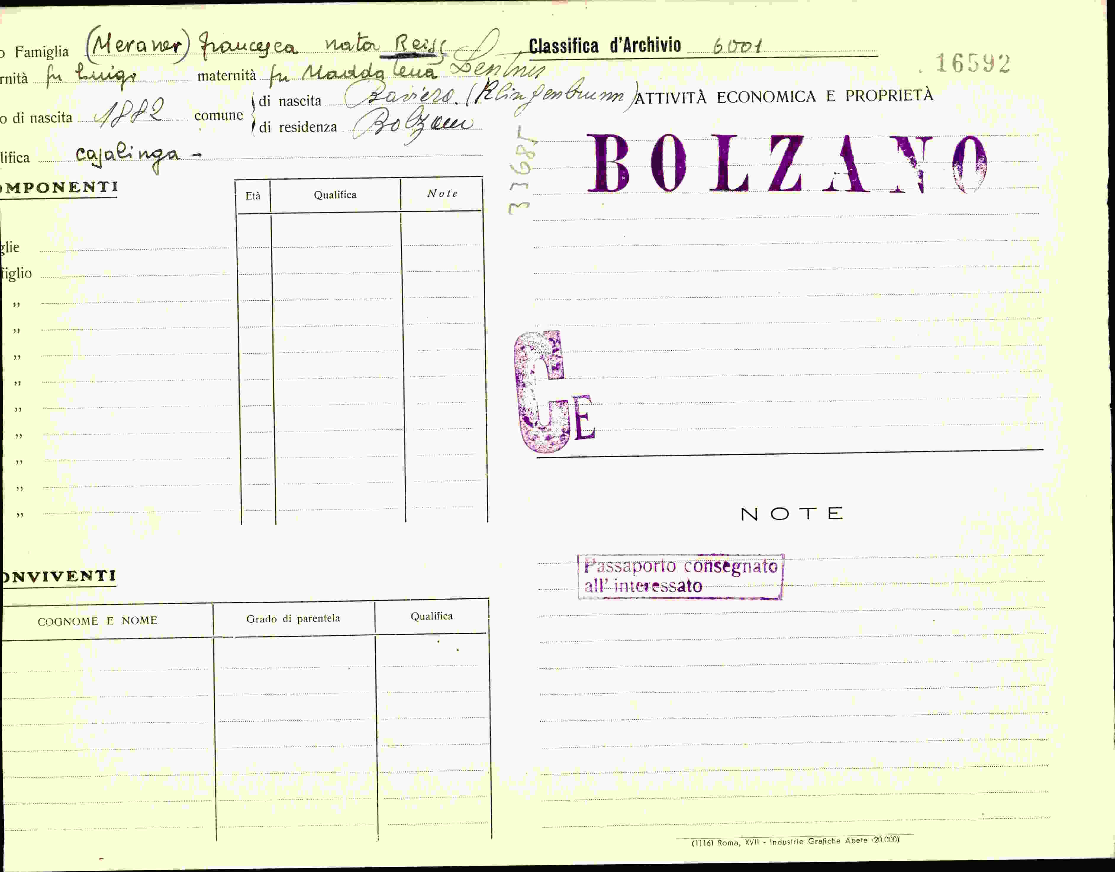 Vorderseite des Dokuments