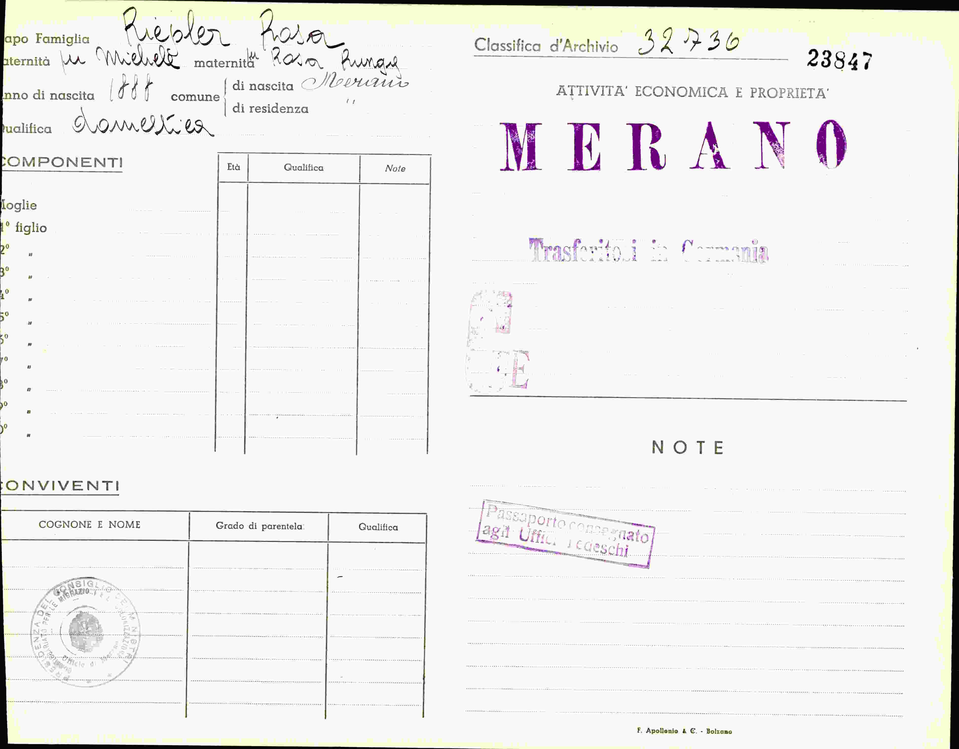 Vorderseite des Dokuments
