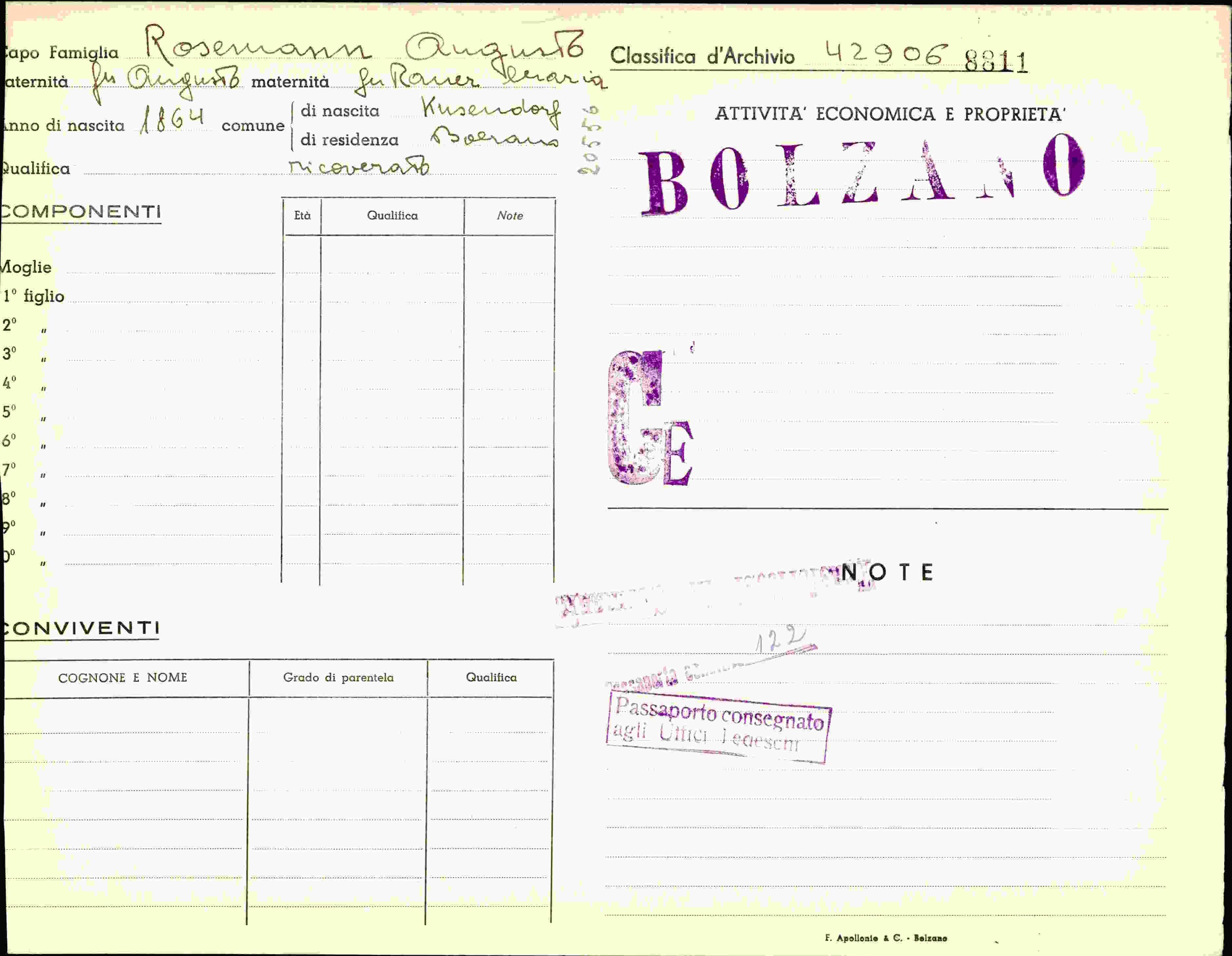 Vorderseite des Dokuments