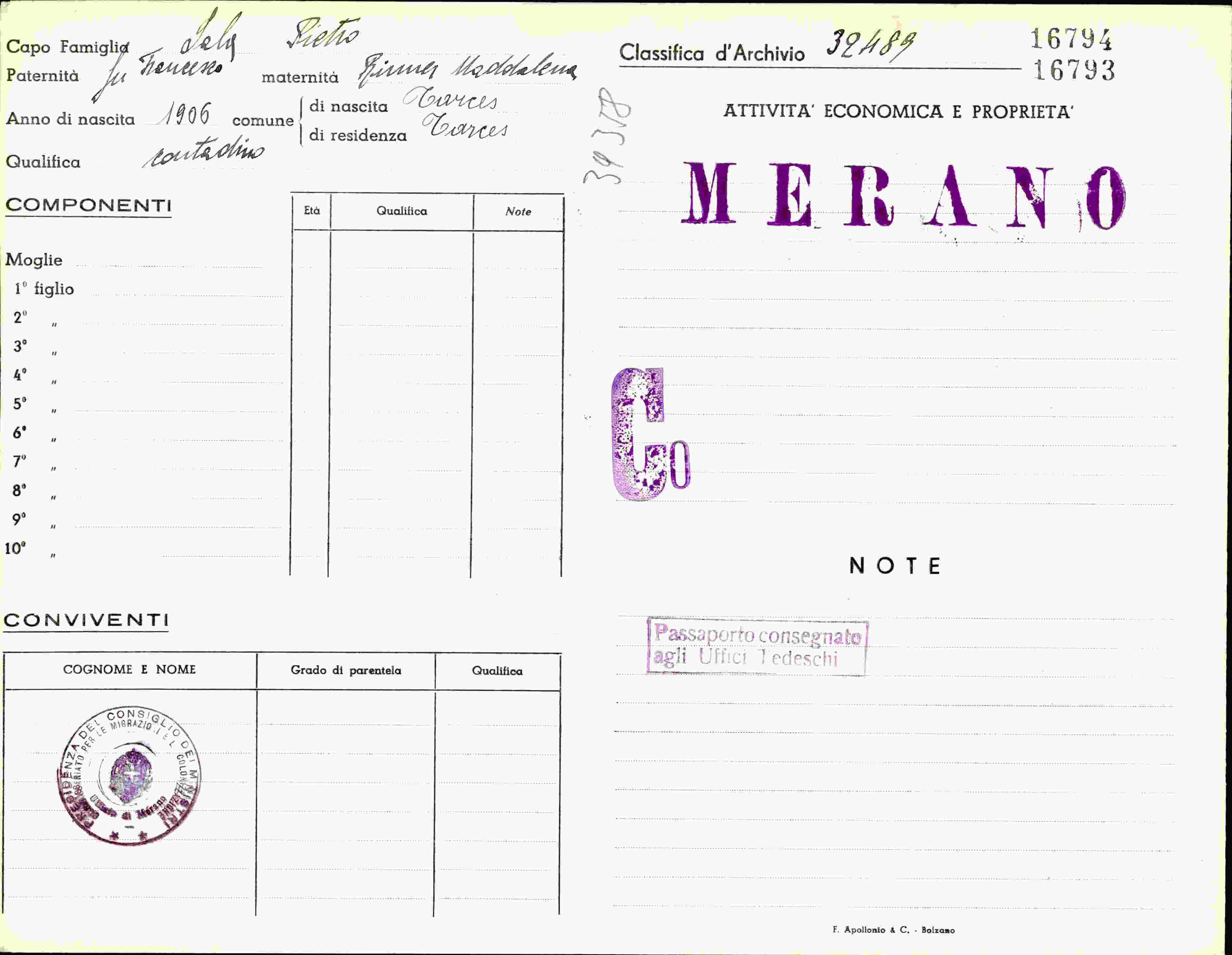Vorderseite des Dokuments