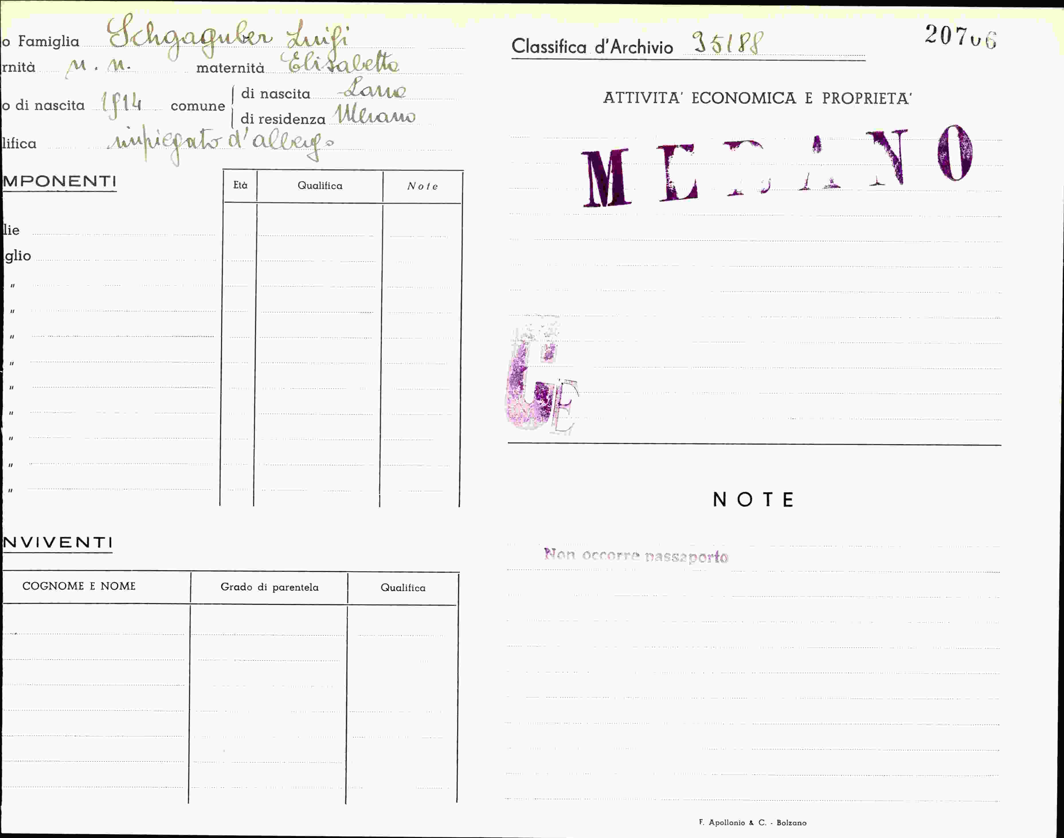 Vorderseite des Dokuments