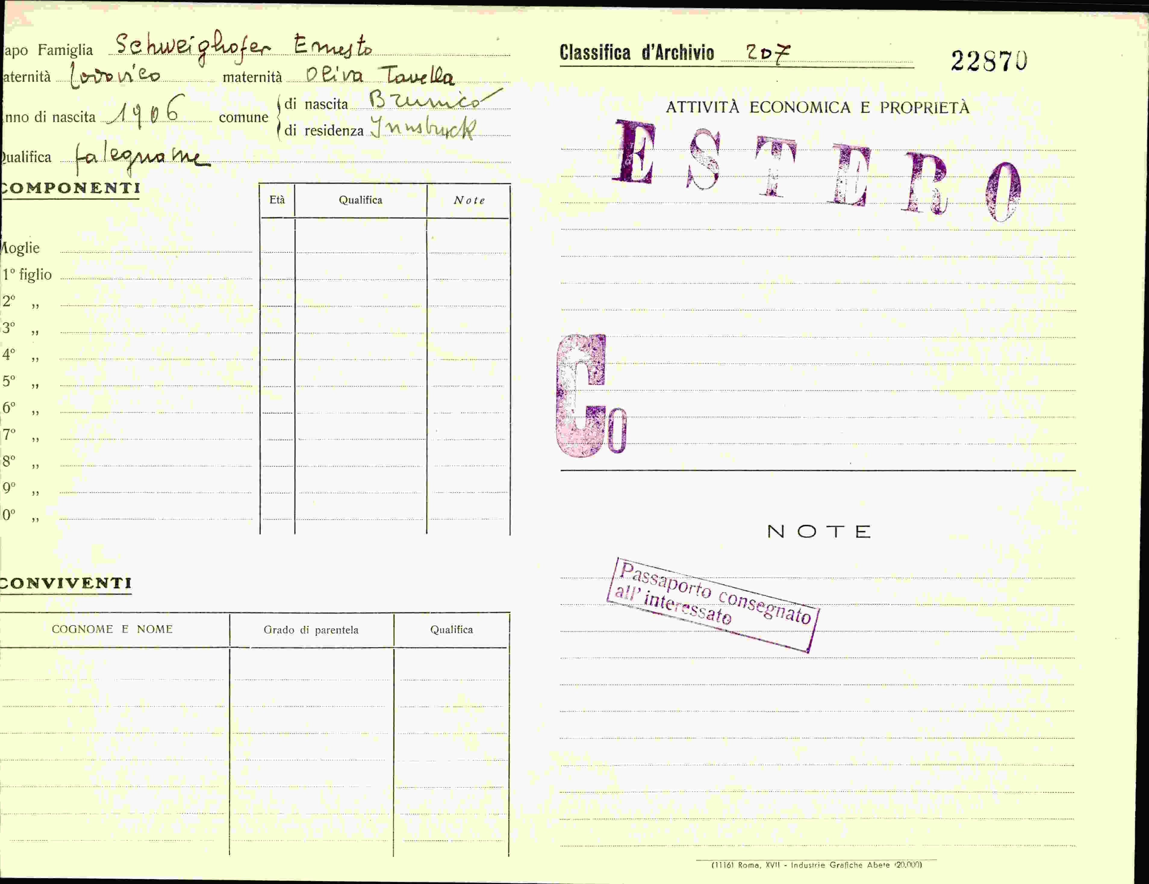 Vorderseite des Dokuments