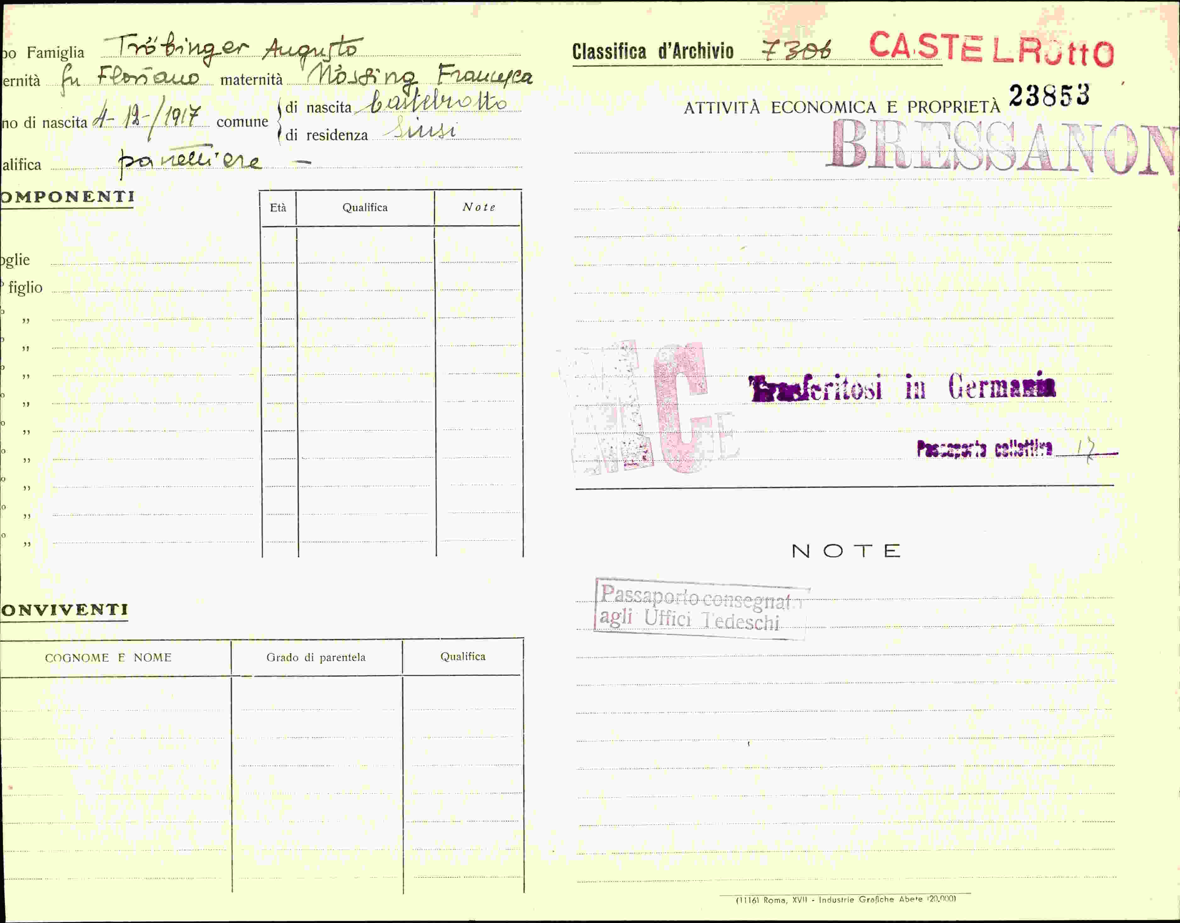 Vorderseite des Dokuments