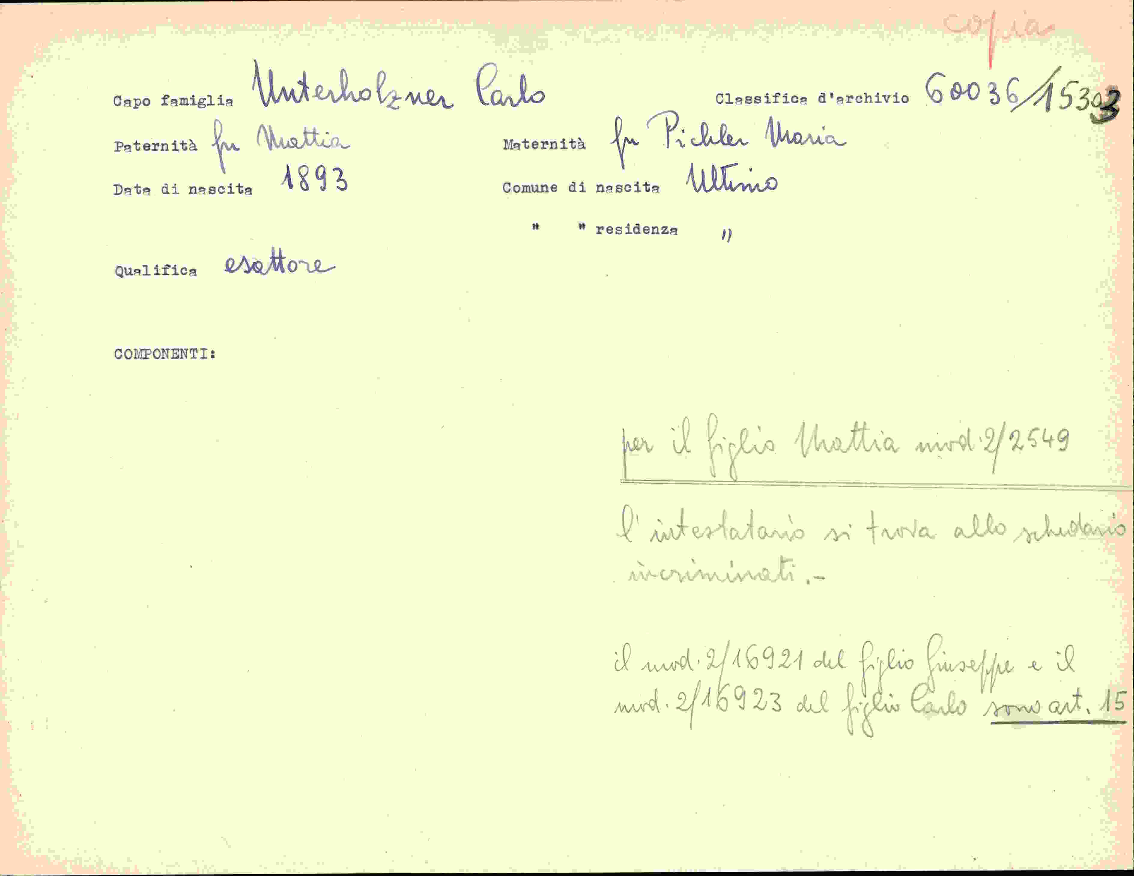 Vorderseite des Dokuments