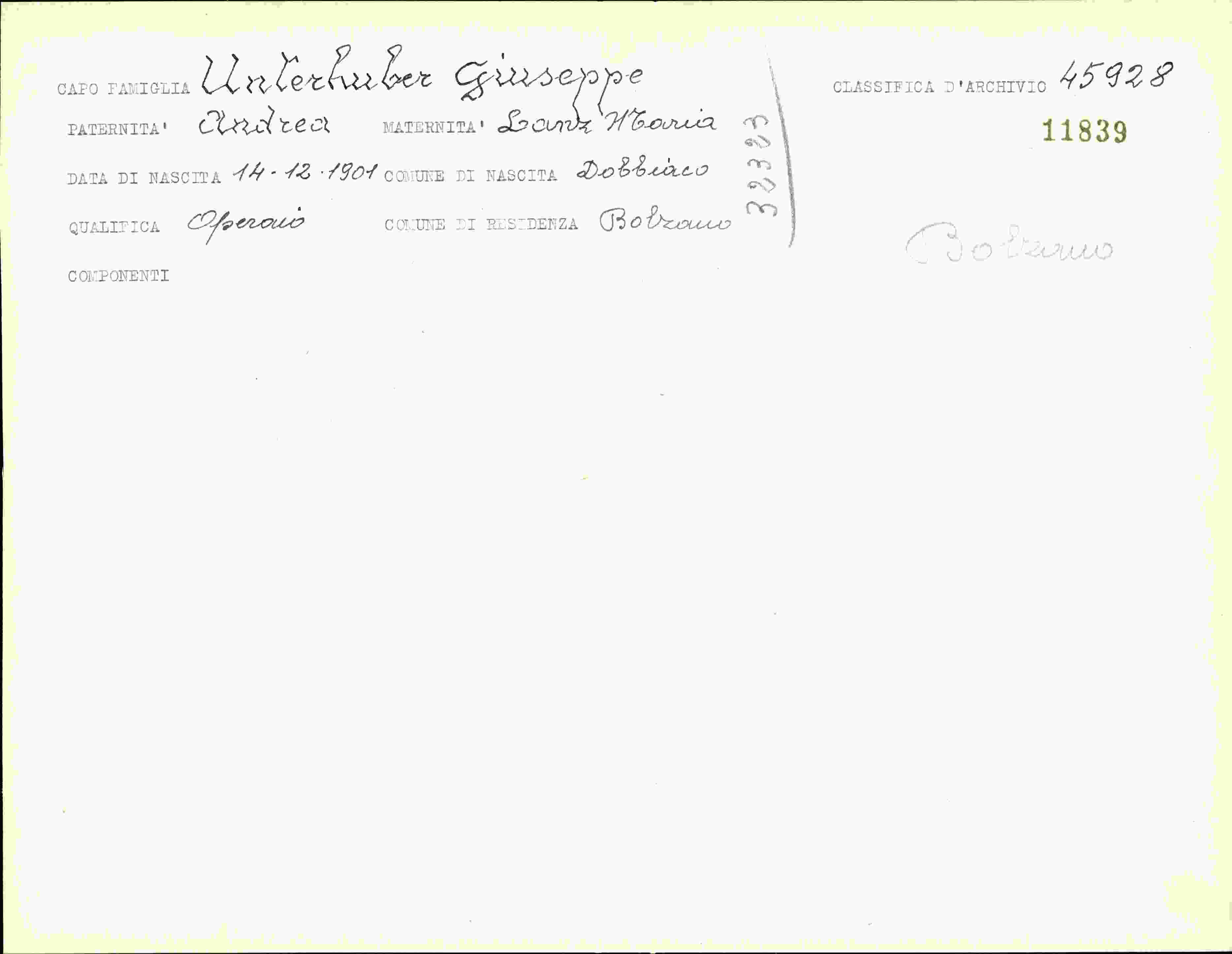 Vorderseite des Dokuments