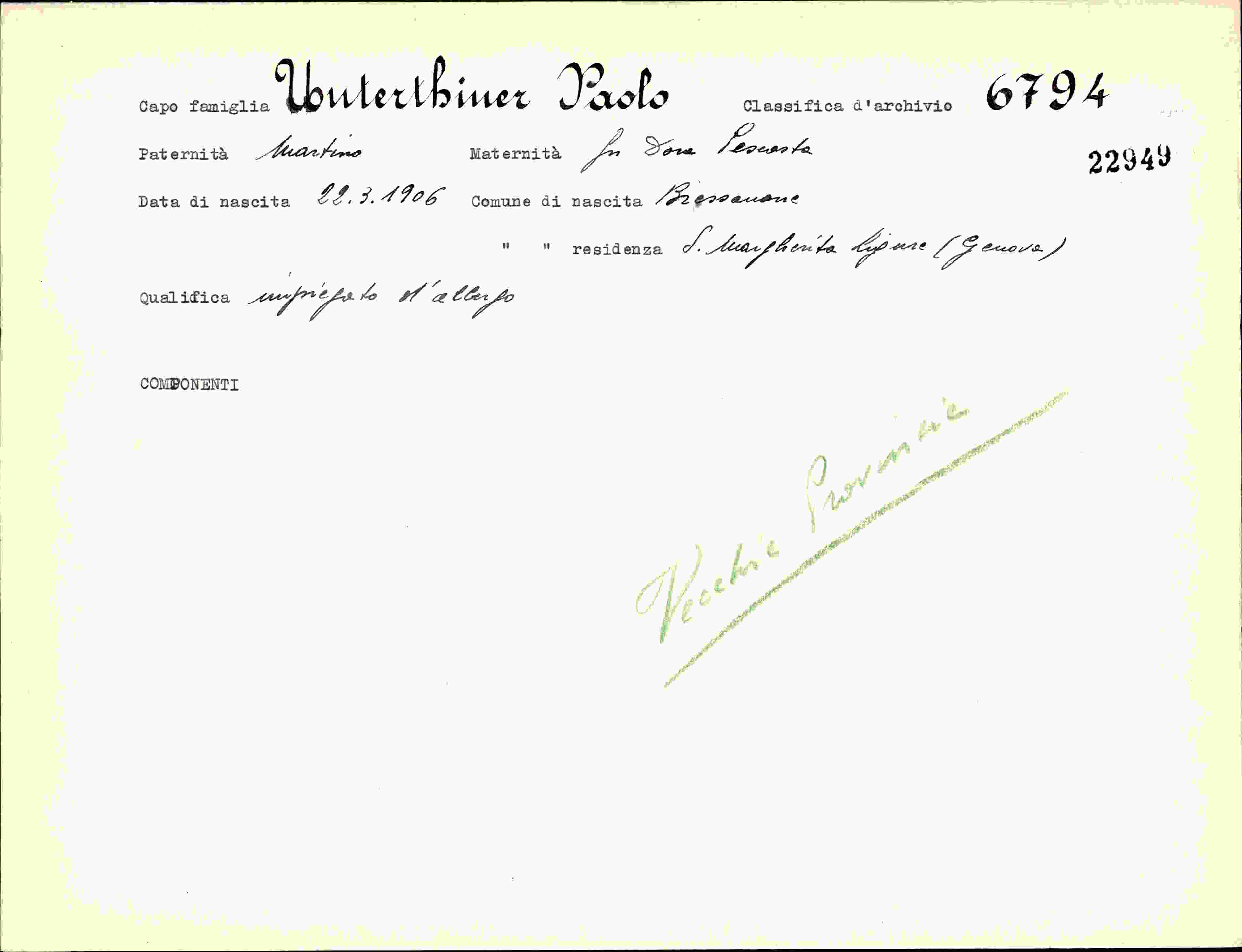Vorderseite des Dokuments