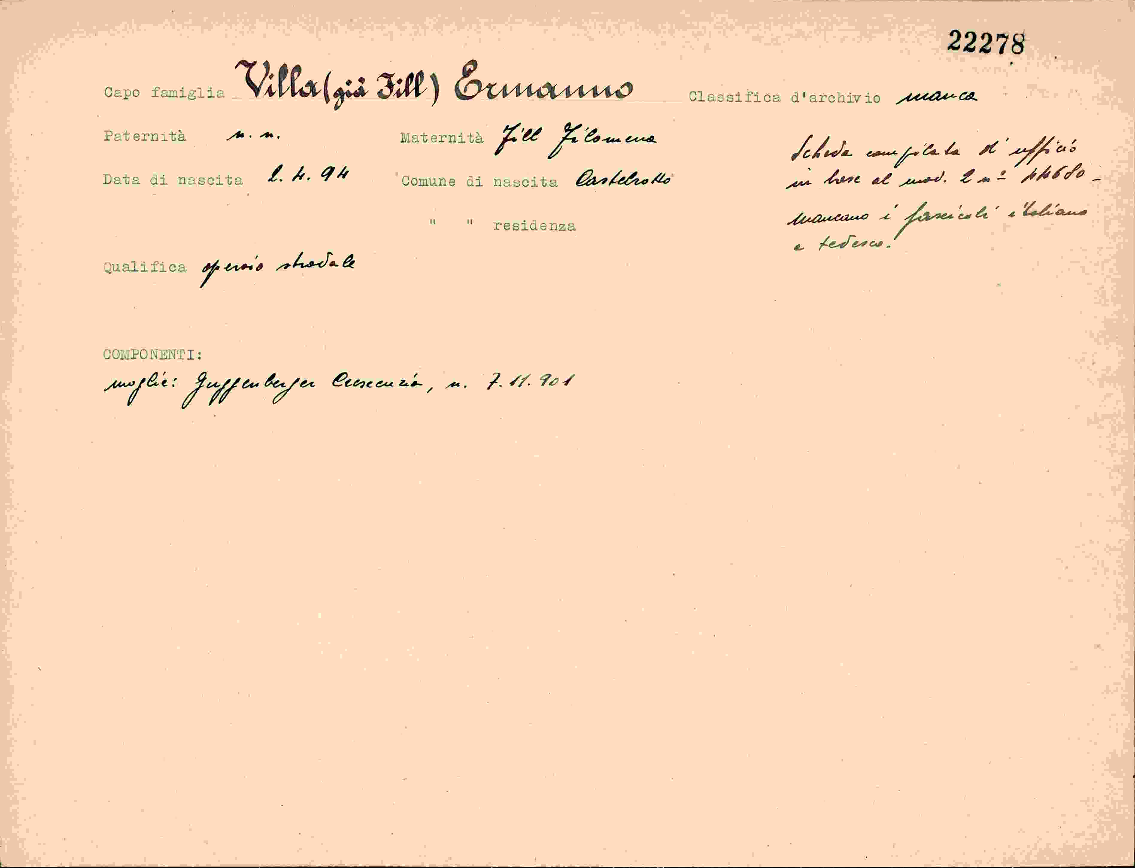 Vorderseite des Dokuments