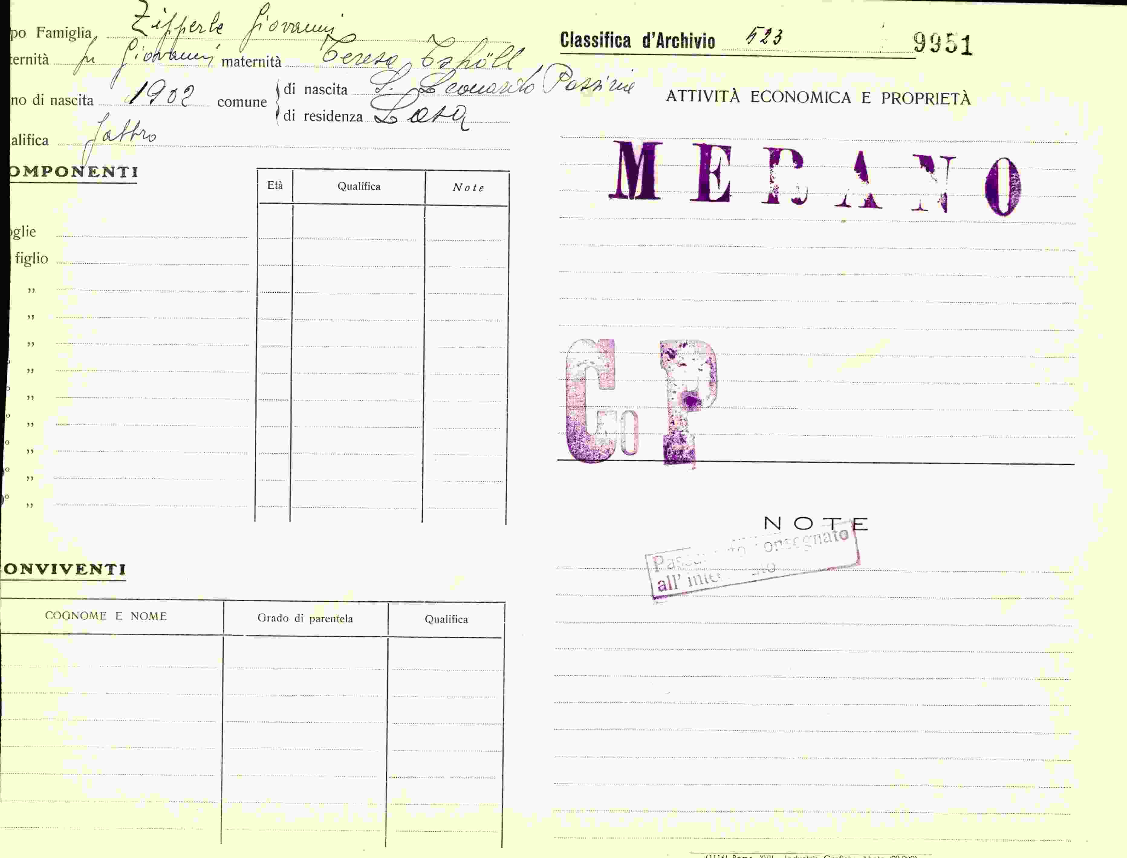 Vorderseite des Dokuments