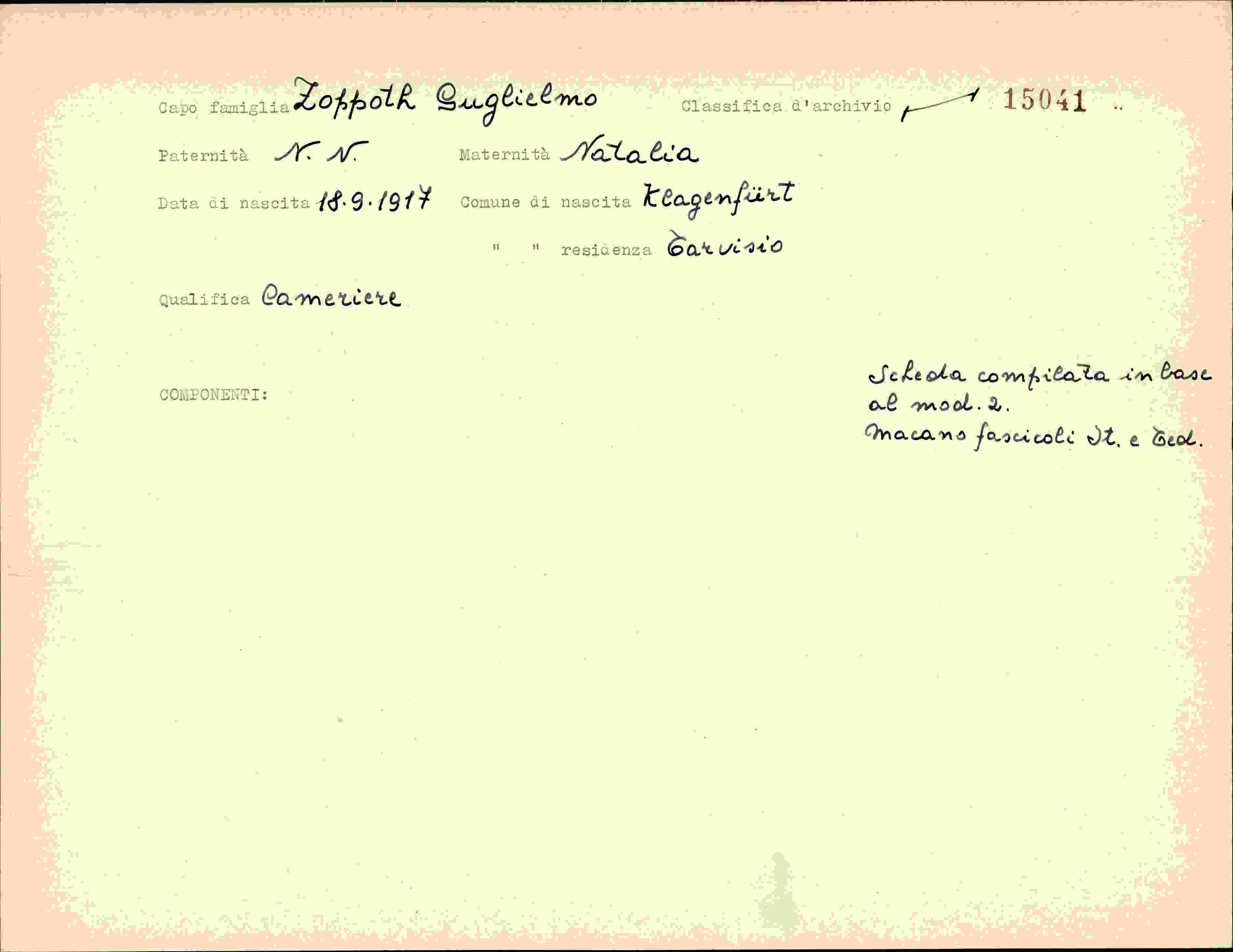 Vorderseite des Dokuments