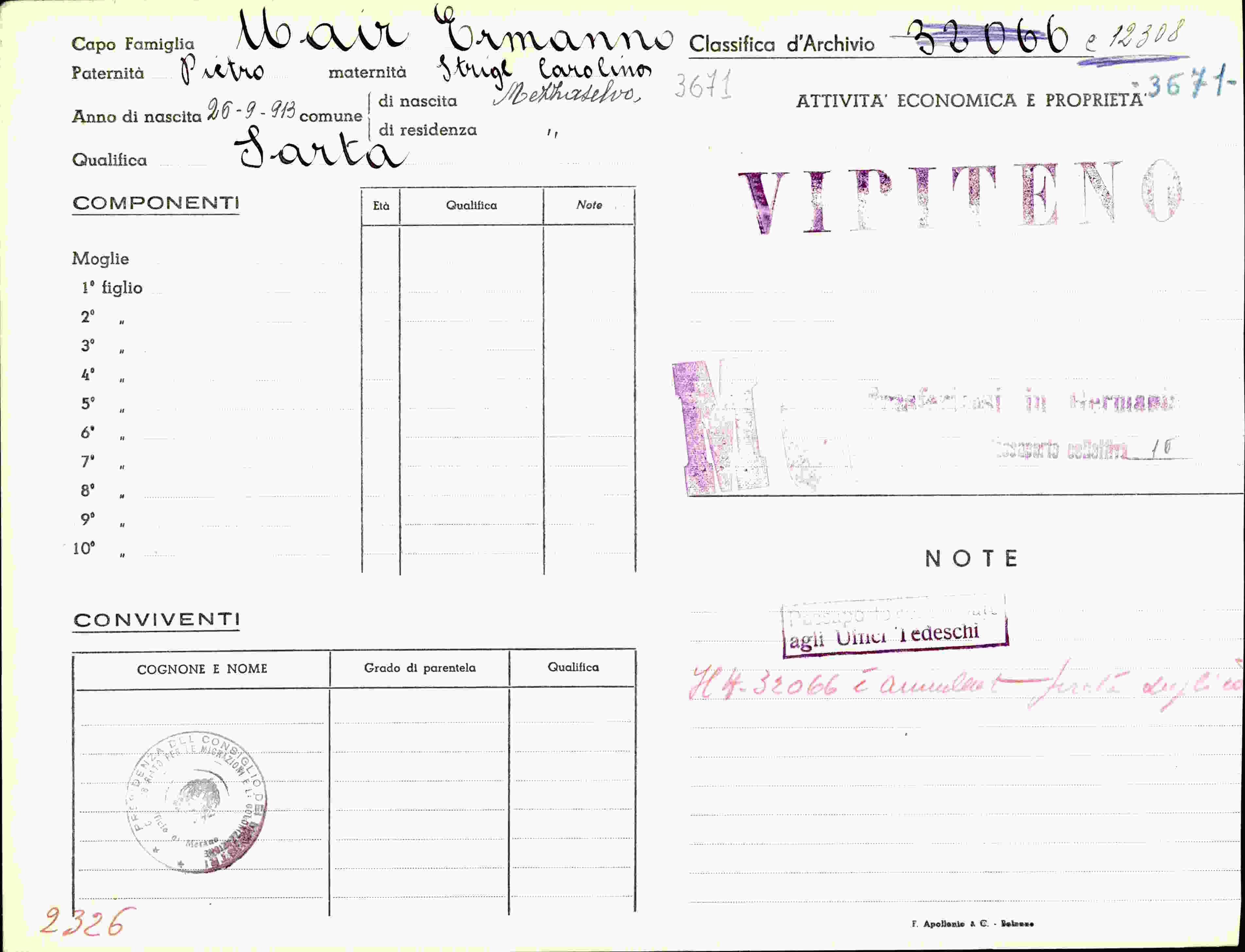 Vorderseite des Dokuments