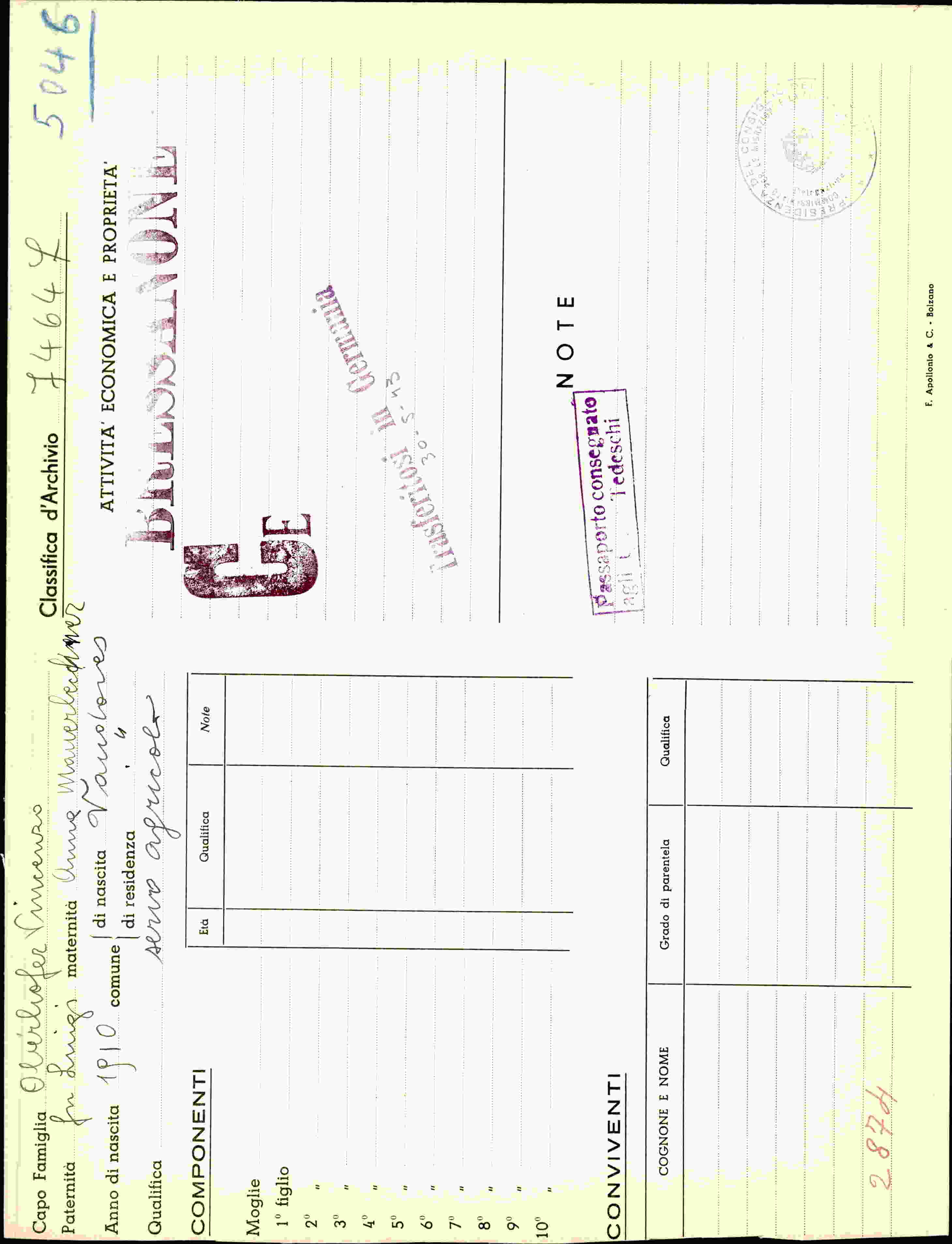 Vorderseite des Dokuments