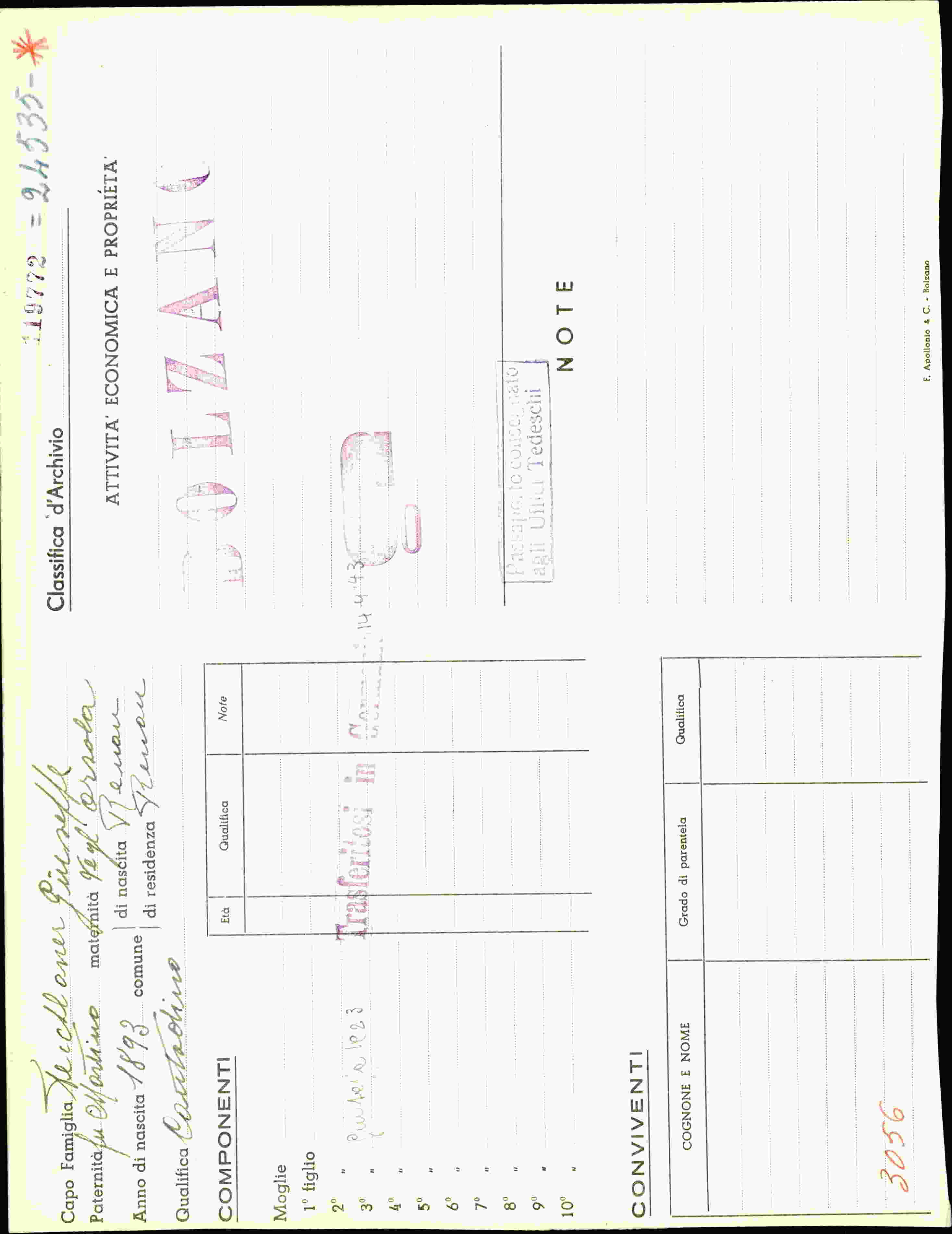 Vorderseite des Dokuments