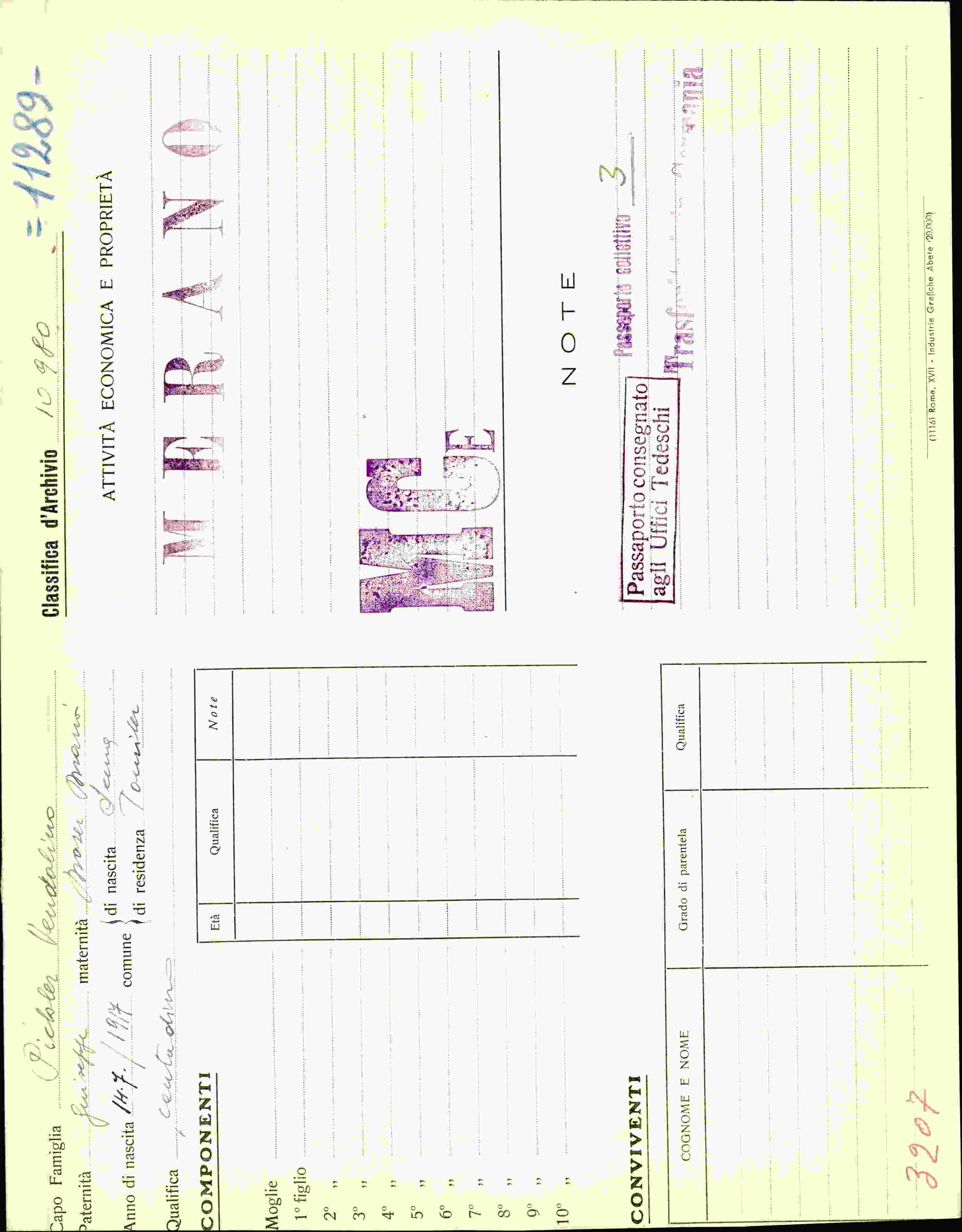 Vorderseite des Dokuments