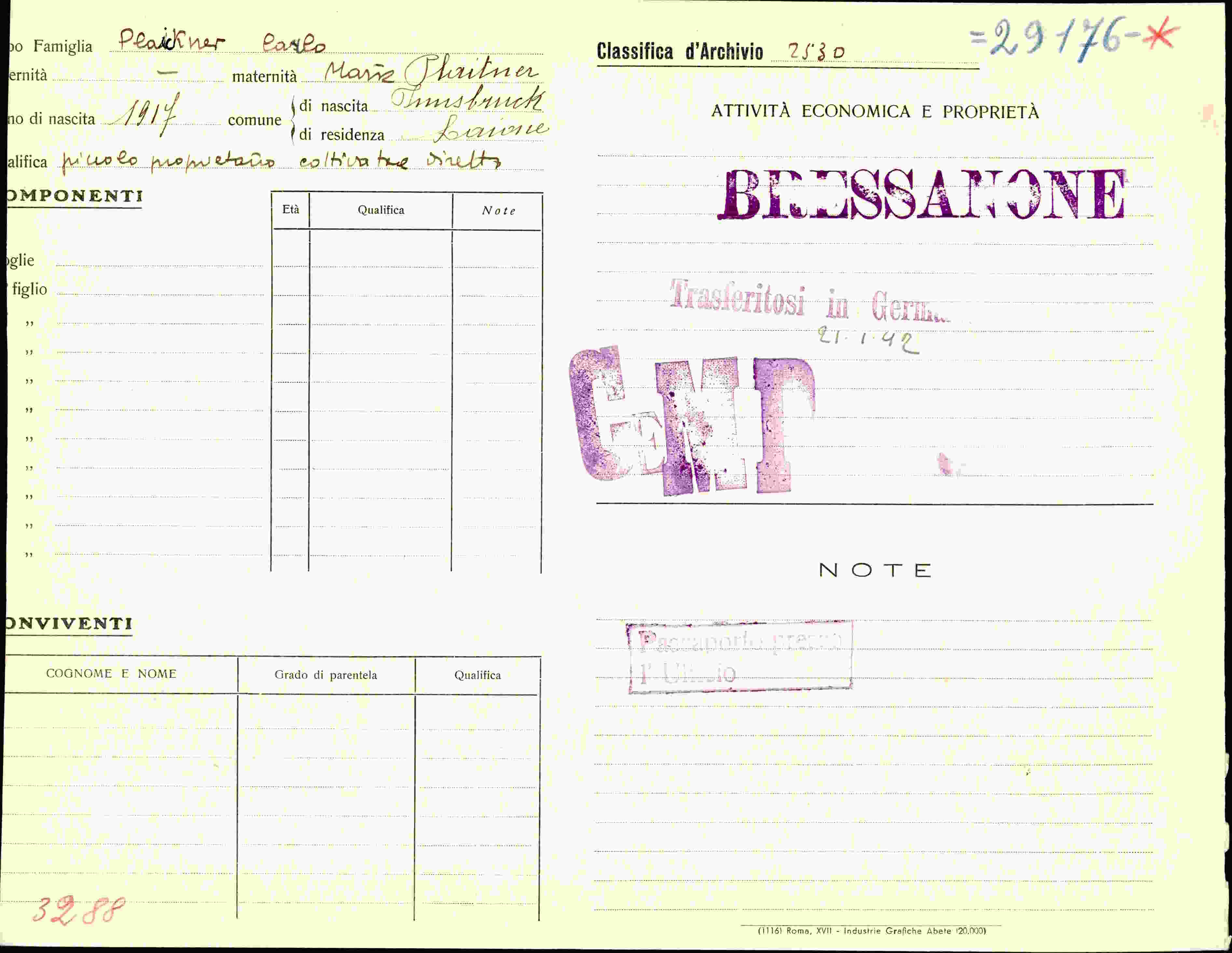 Vorderseite des Dokuments