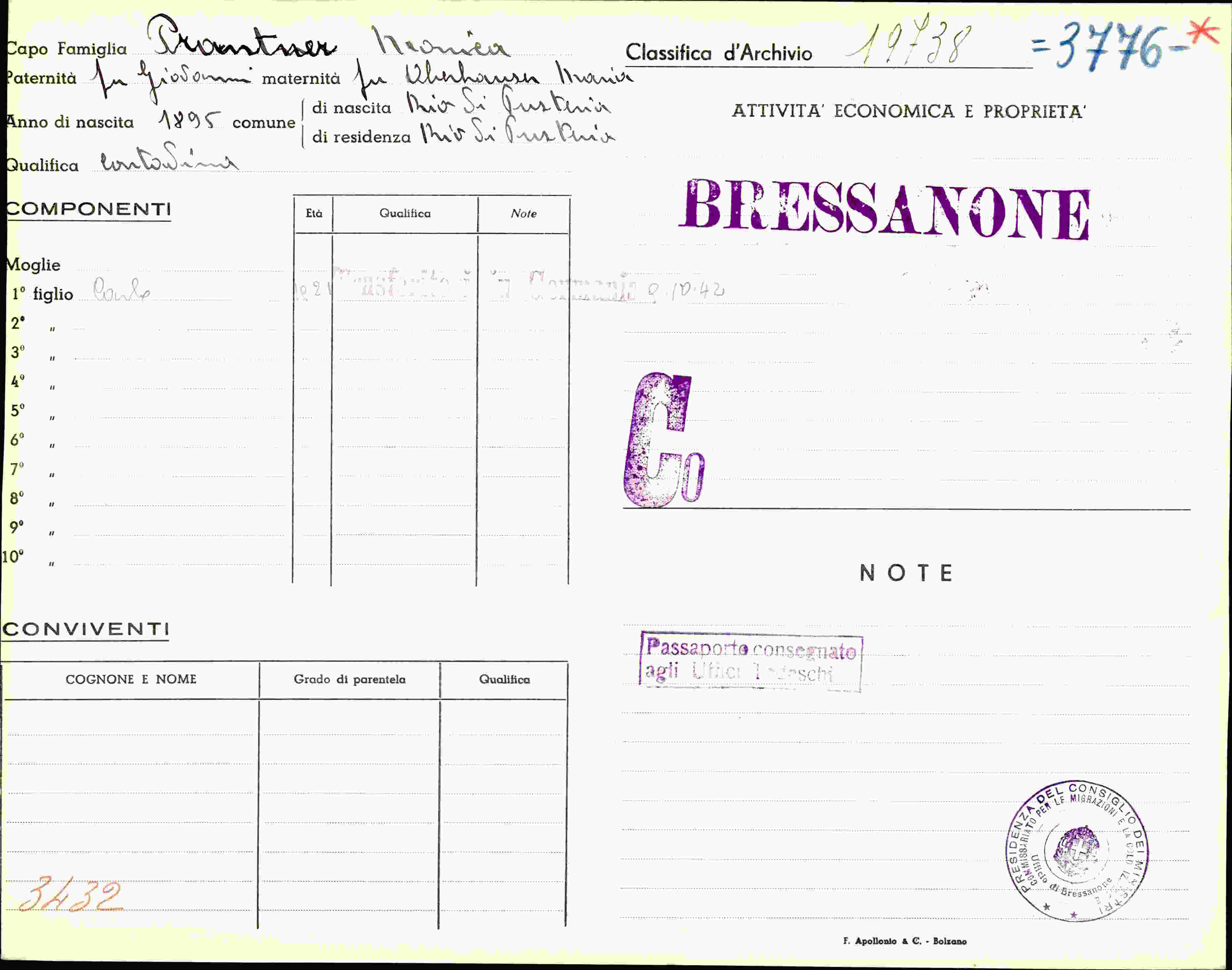 Vorderseite des Dokuments