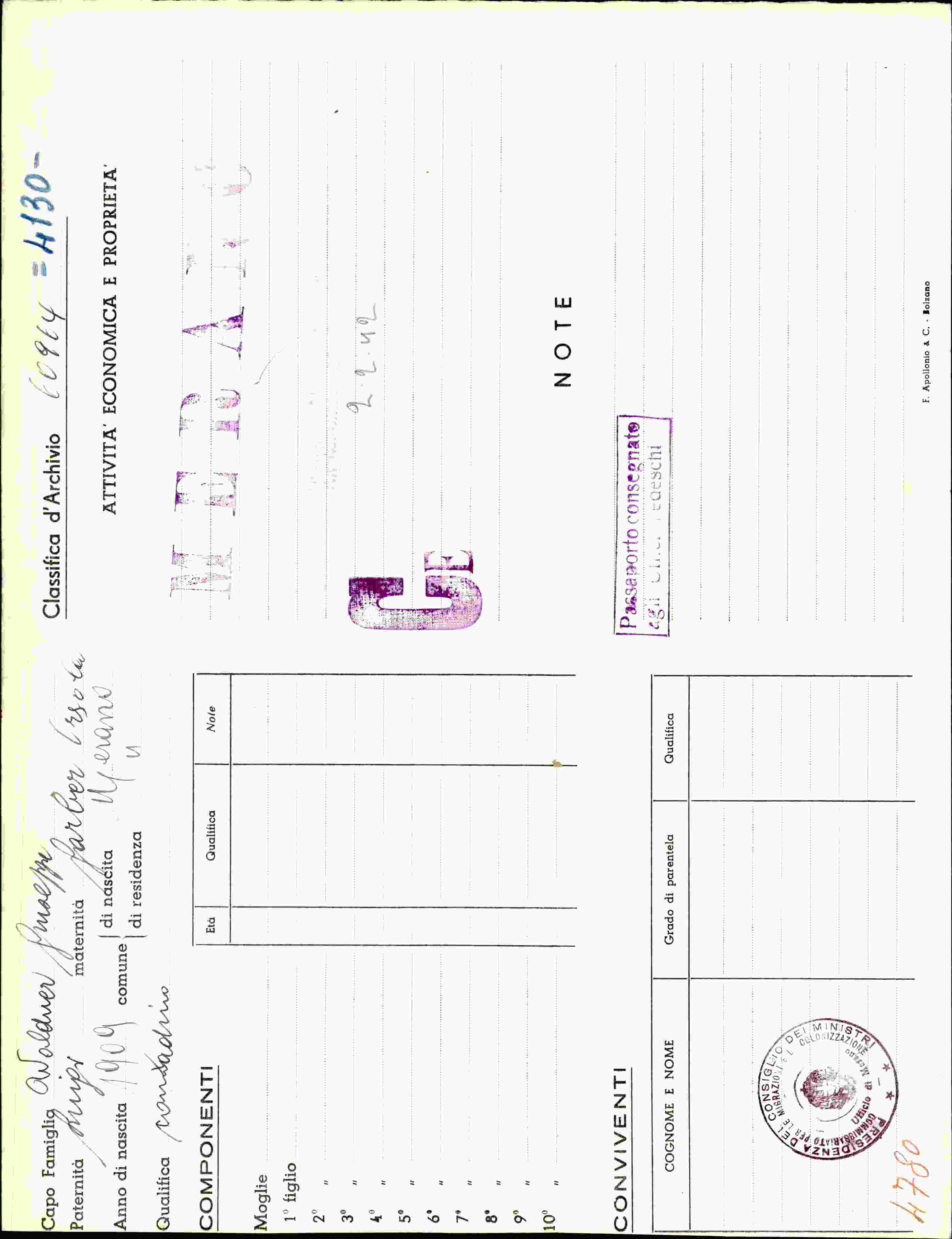 Vorderseite des Dokuments