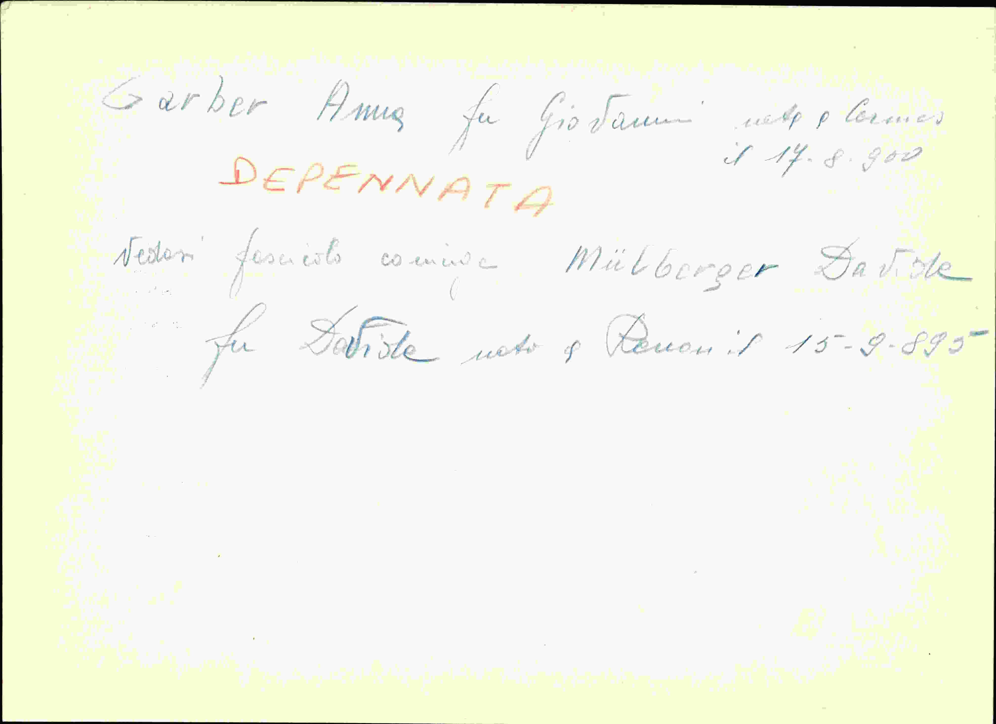 Vorderseite des Dokuments