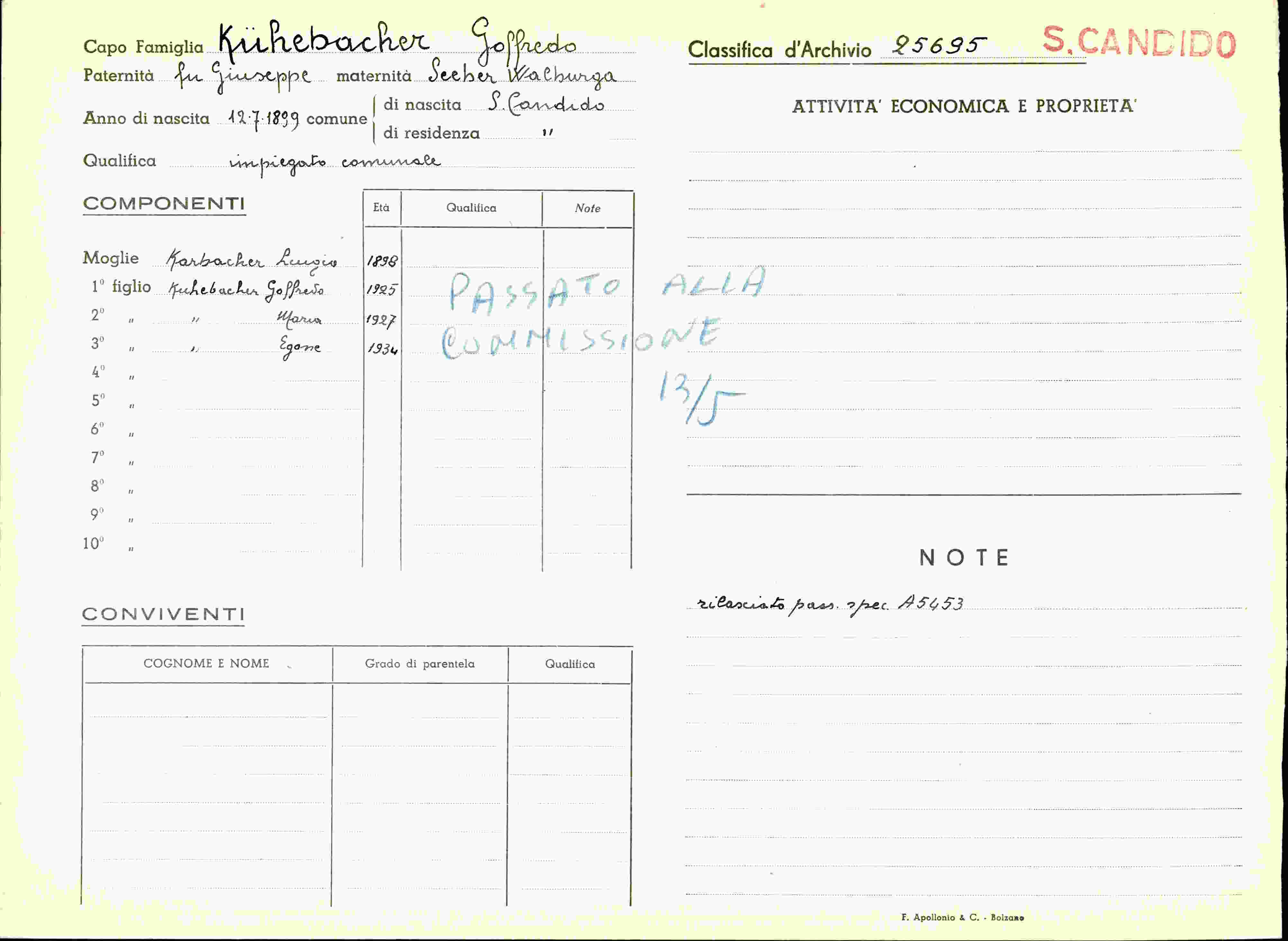Dokument für Gickebacher Goffredo