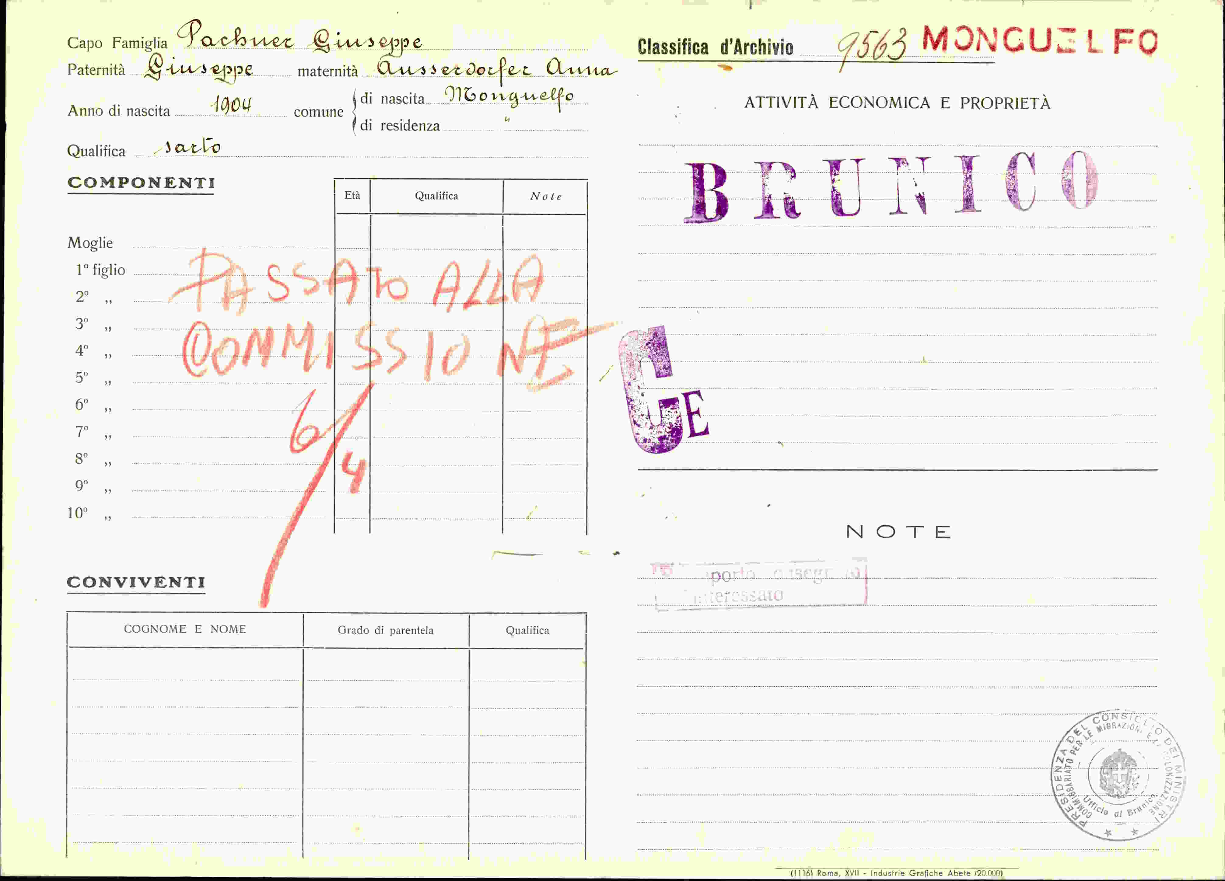 Vorderseite des Dokuments