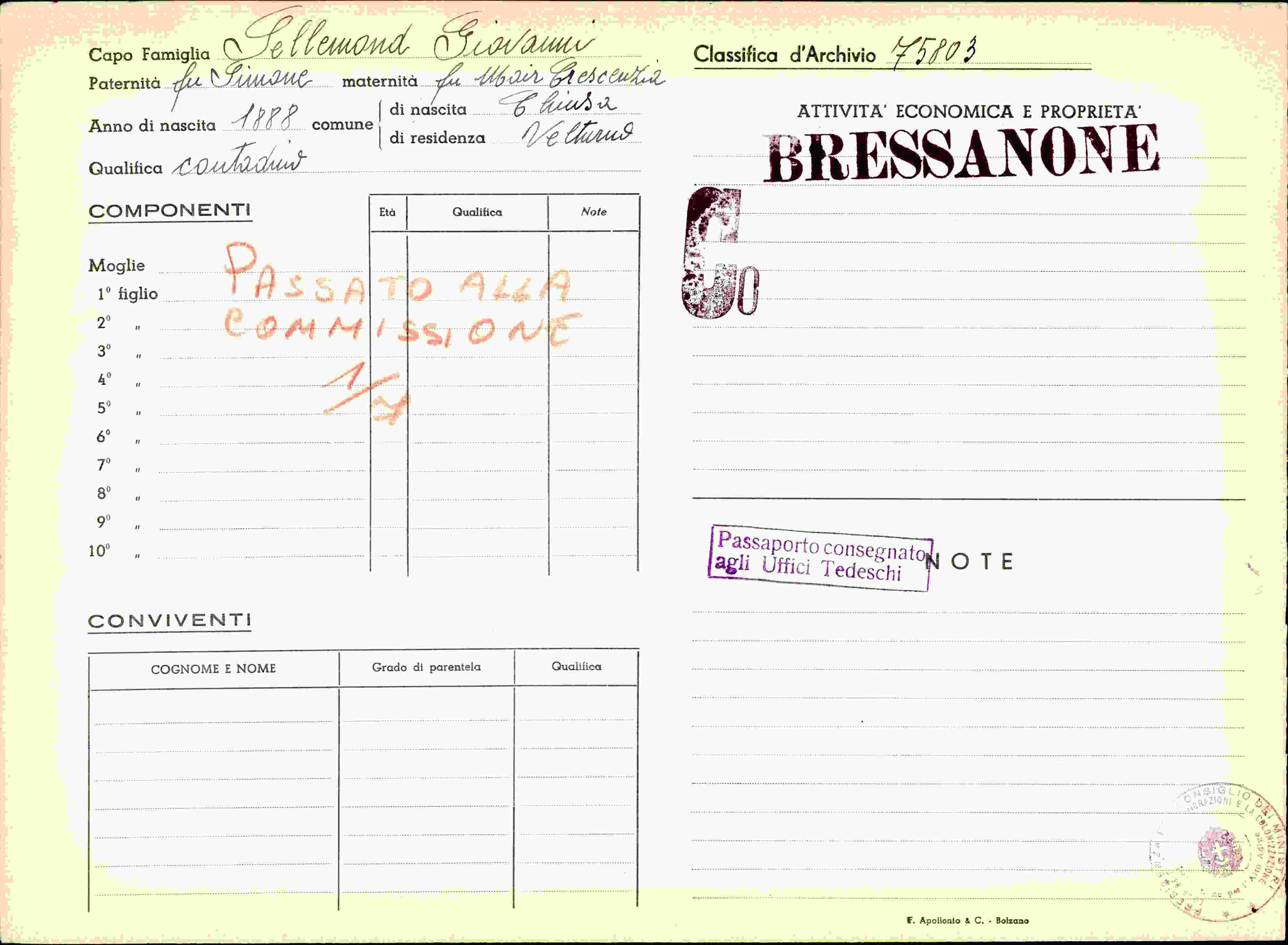 Vorderseite des Dokuments