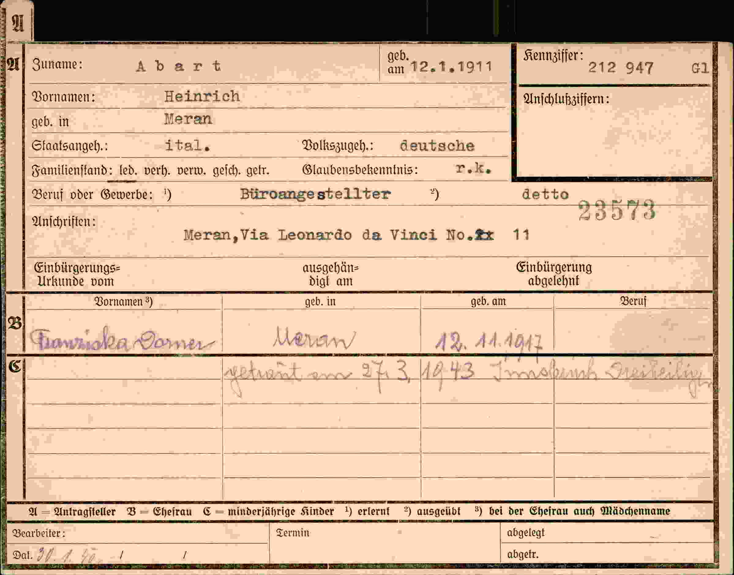 Dokument für Heinrich Abart